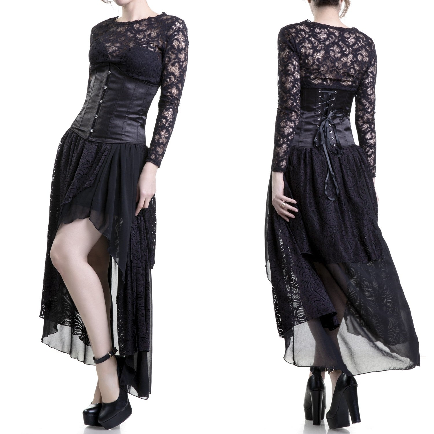 corset bajo pecho negro
