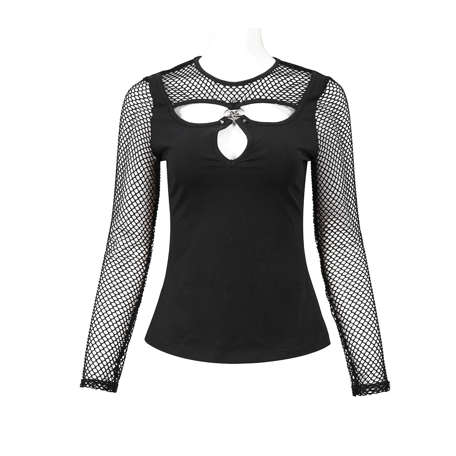 CAMISETA ESTAMPADA CON MANGAS DE REJILLA