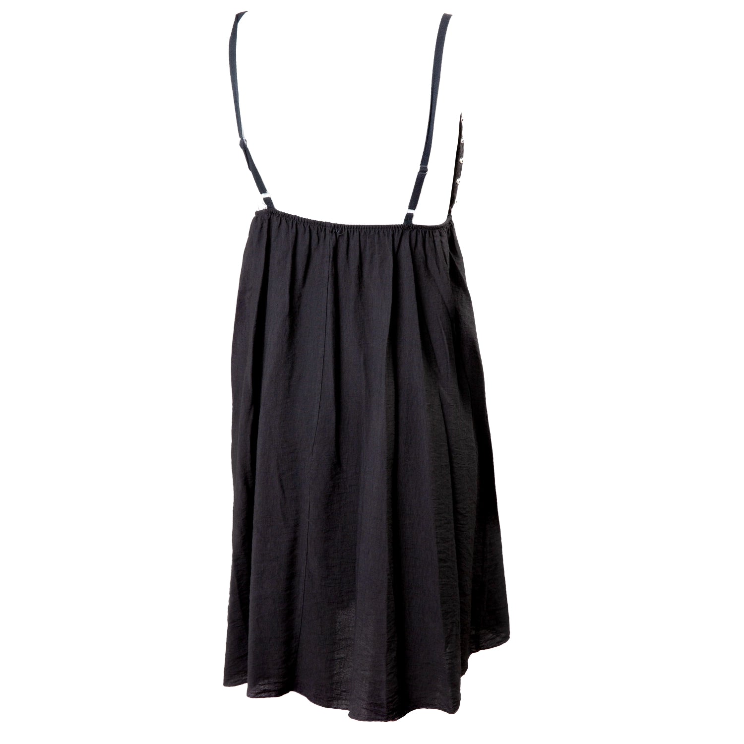 Vestido Corto Negro Babydoll con Tachuelas Plateadas