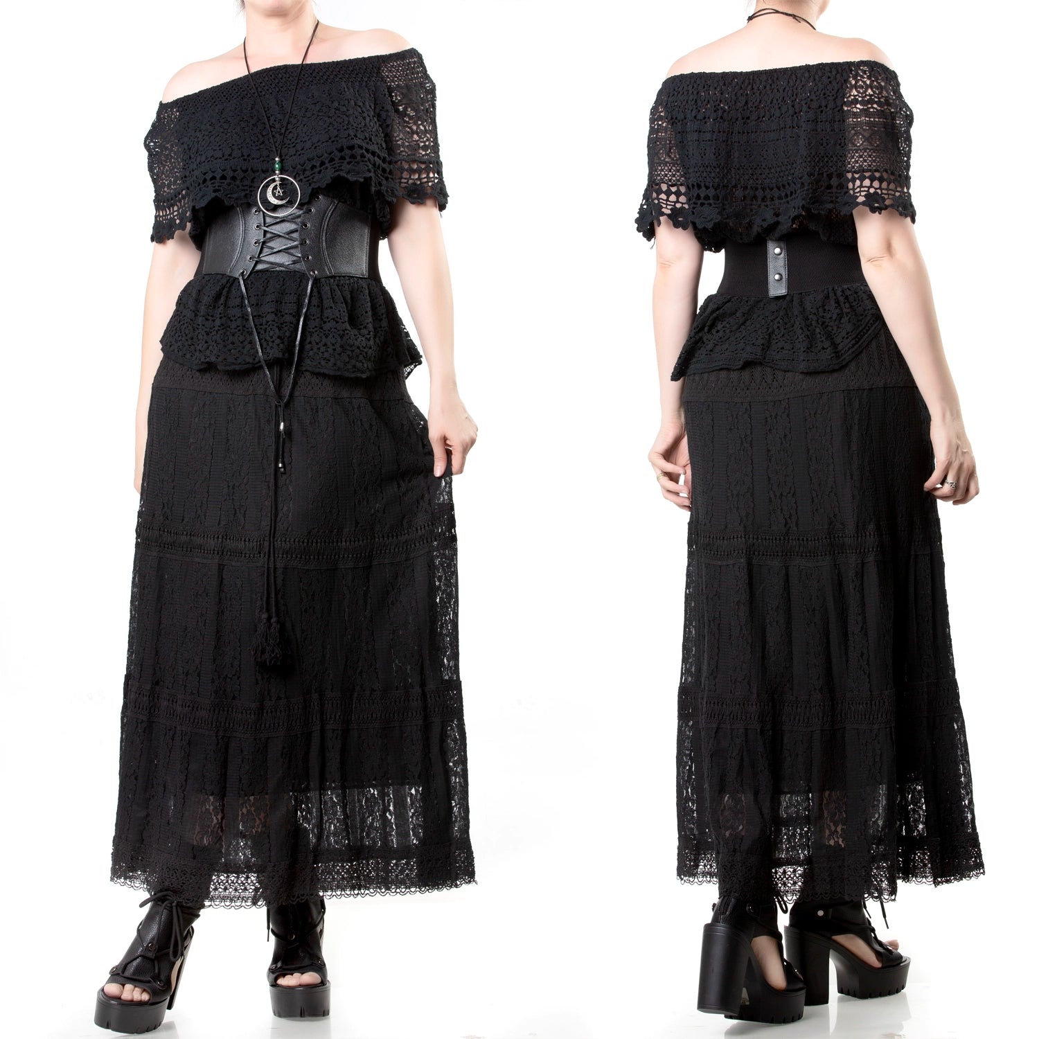 Blusa Crochet Bardot con Hombros Descubiertos