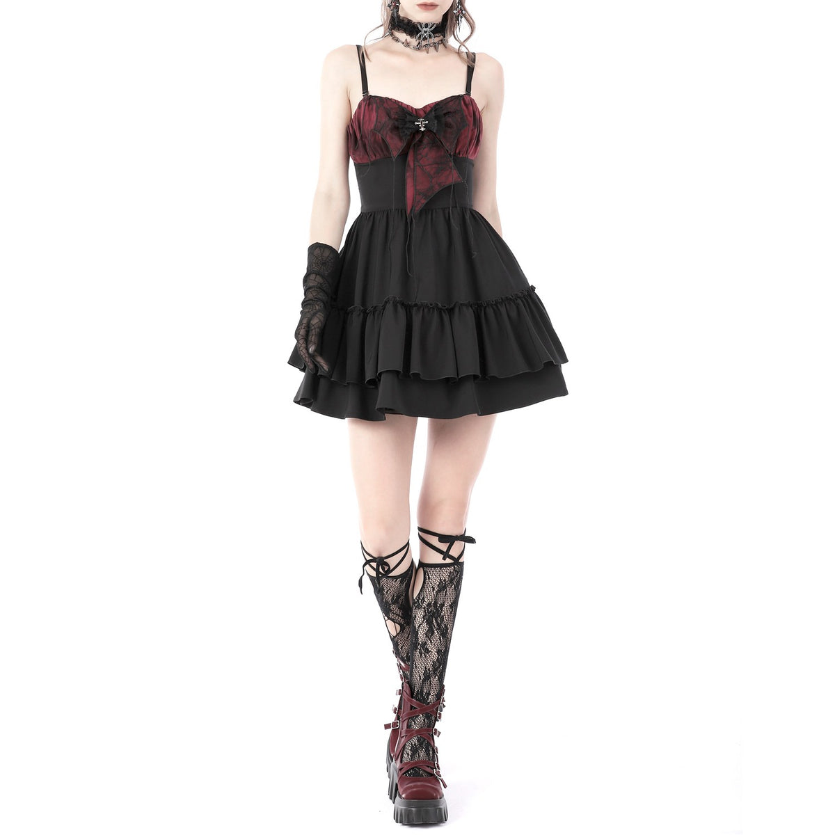 Vestido Rojo y Negro