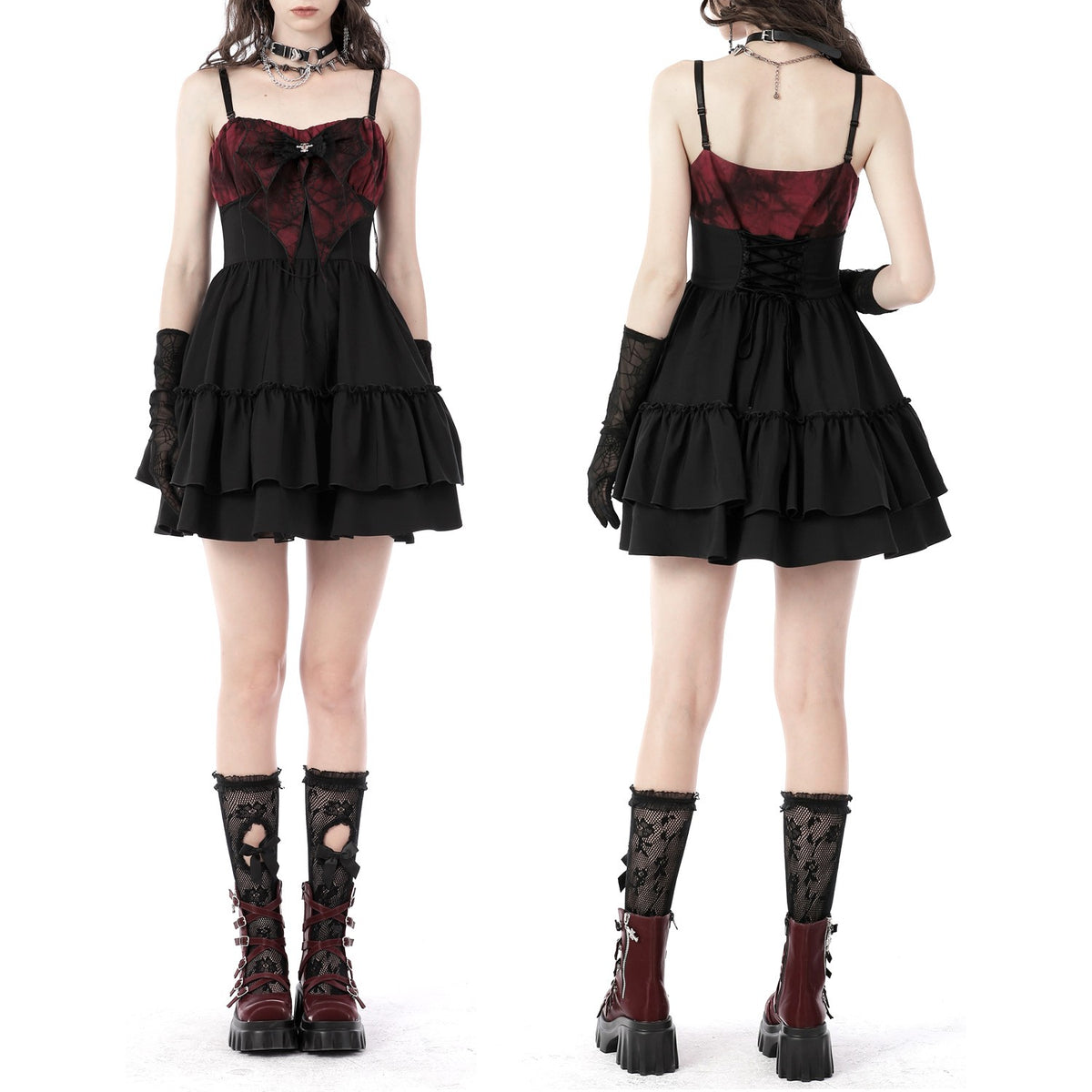 Vestido Rojo y Negro