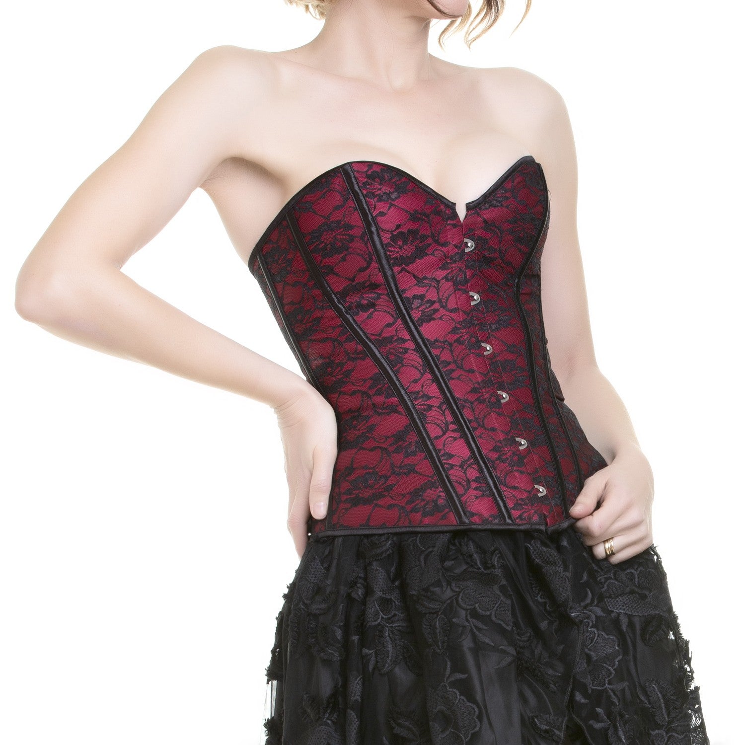 Corsé Rojo y Negro