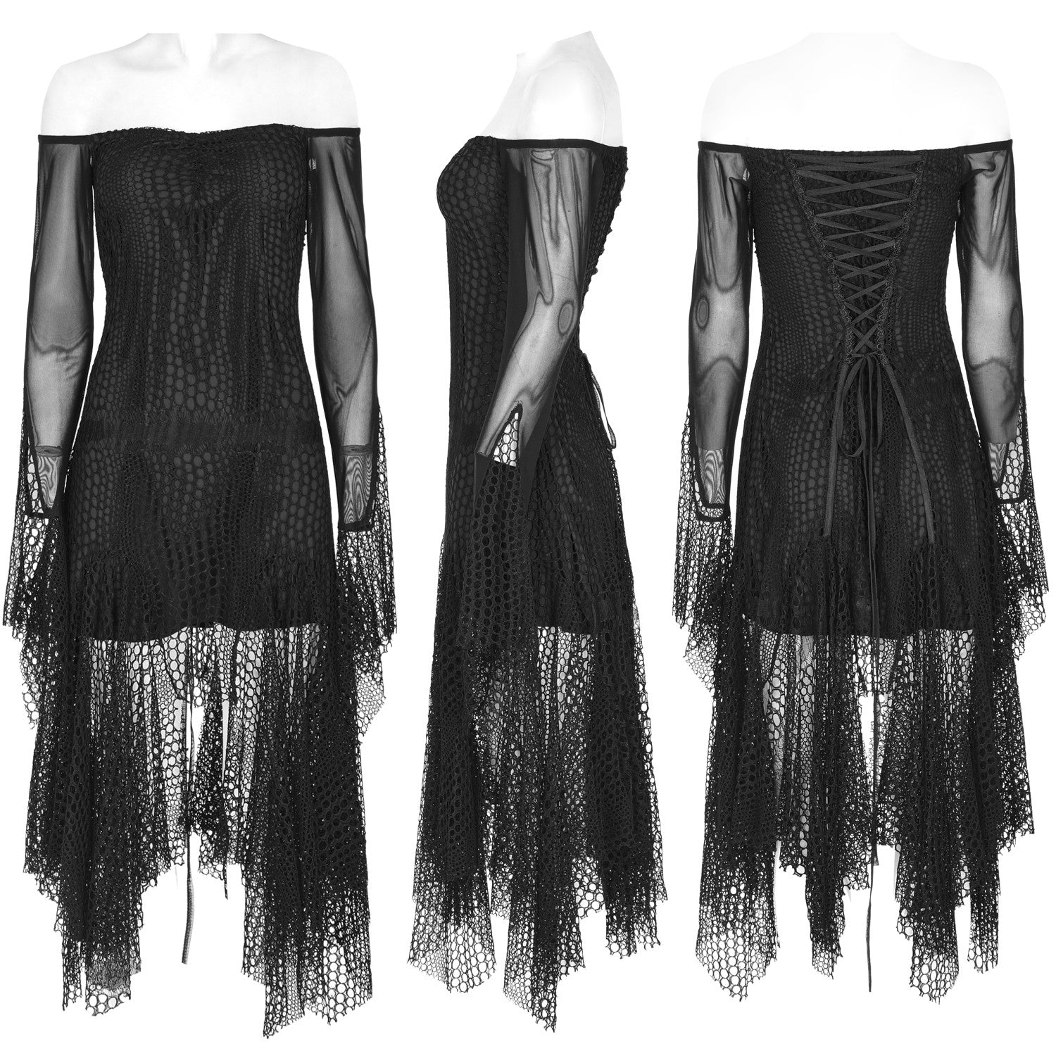 Vestido con Tul y Rejilla
