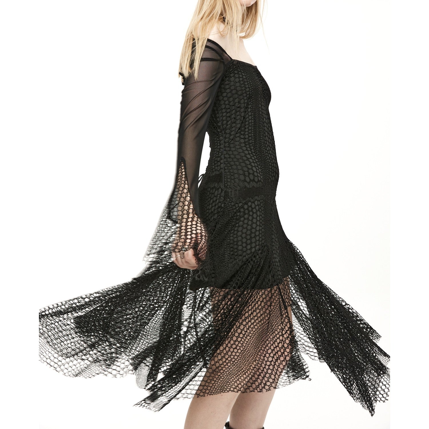 Vestido con Tul y Rejilla