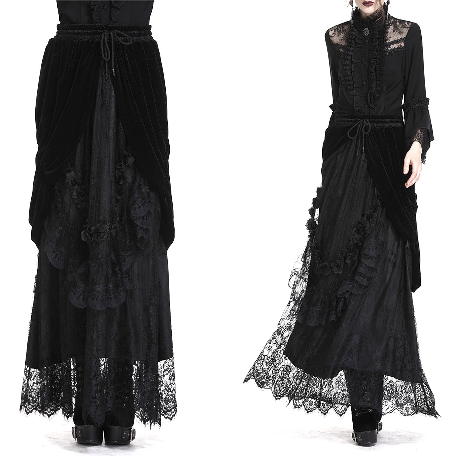 Black Skirt with Velvet