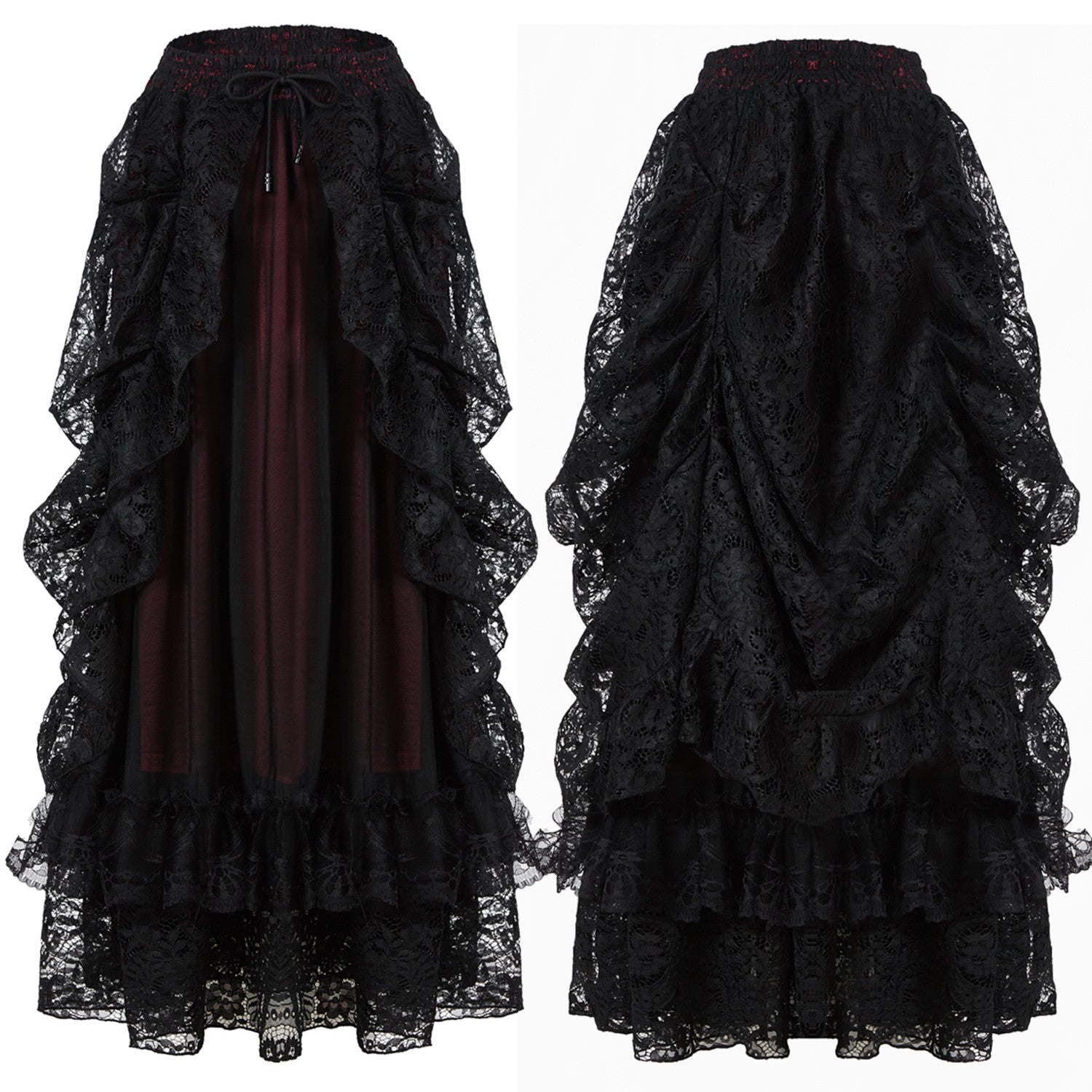 Red Skirt with Lace