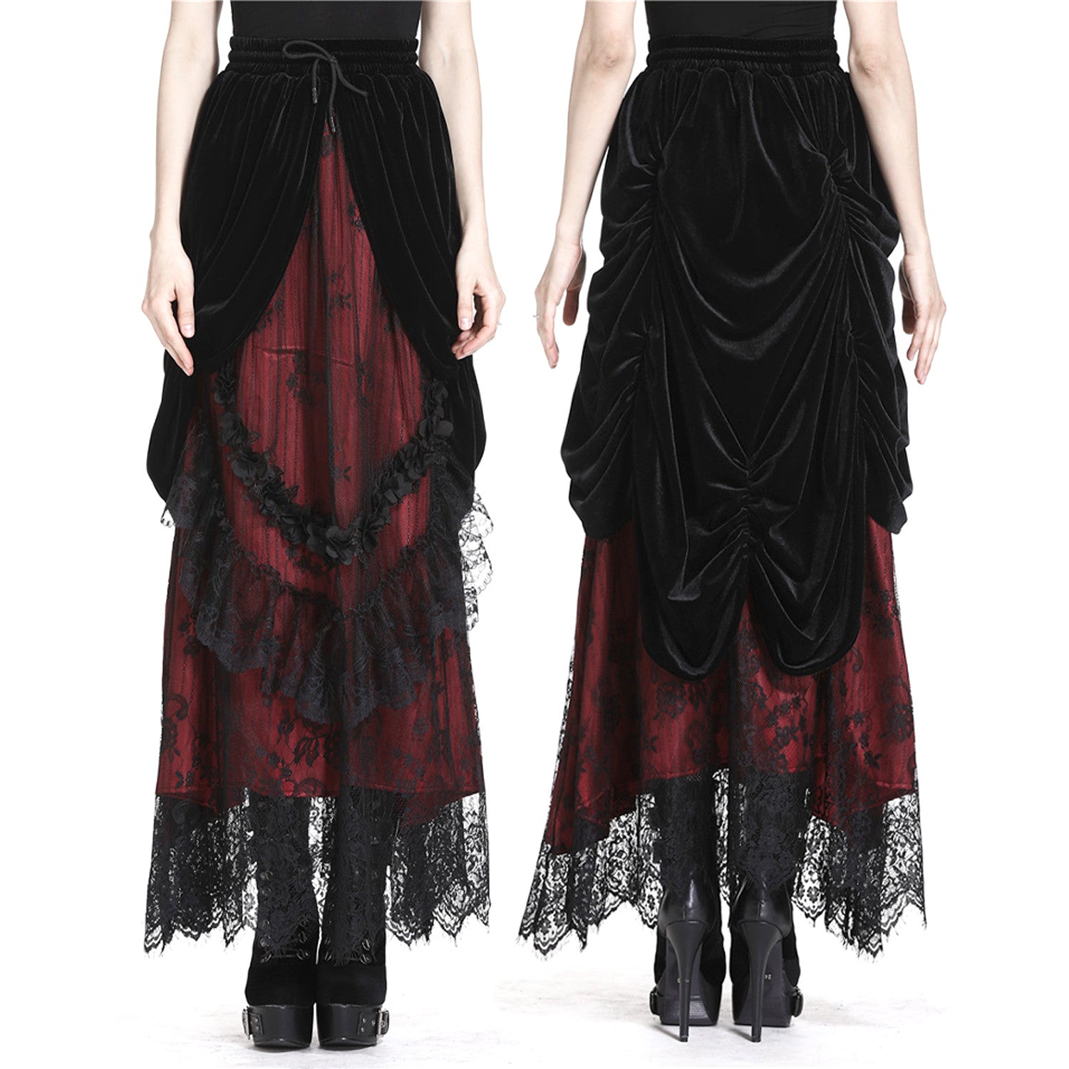 Red Skirt with Velvet