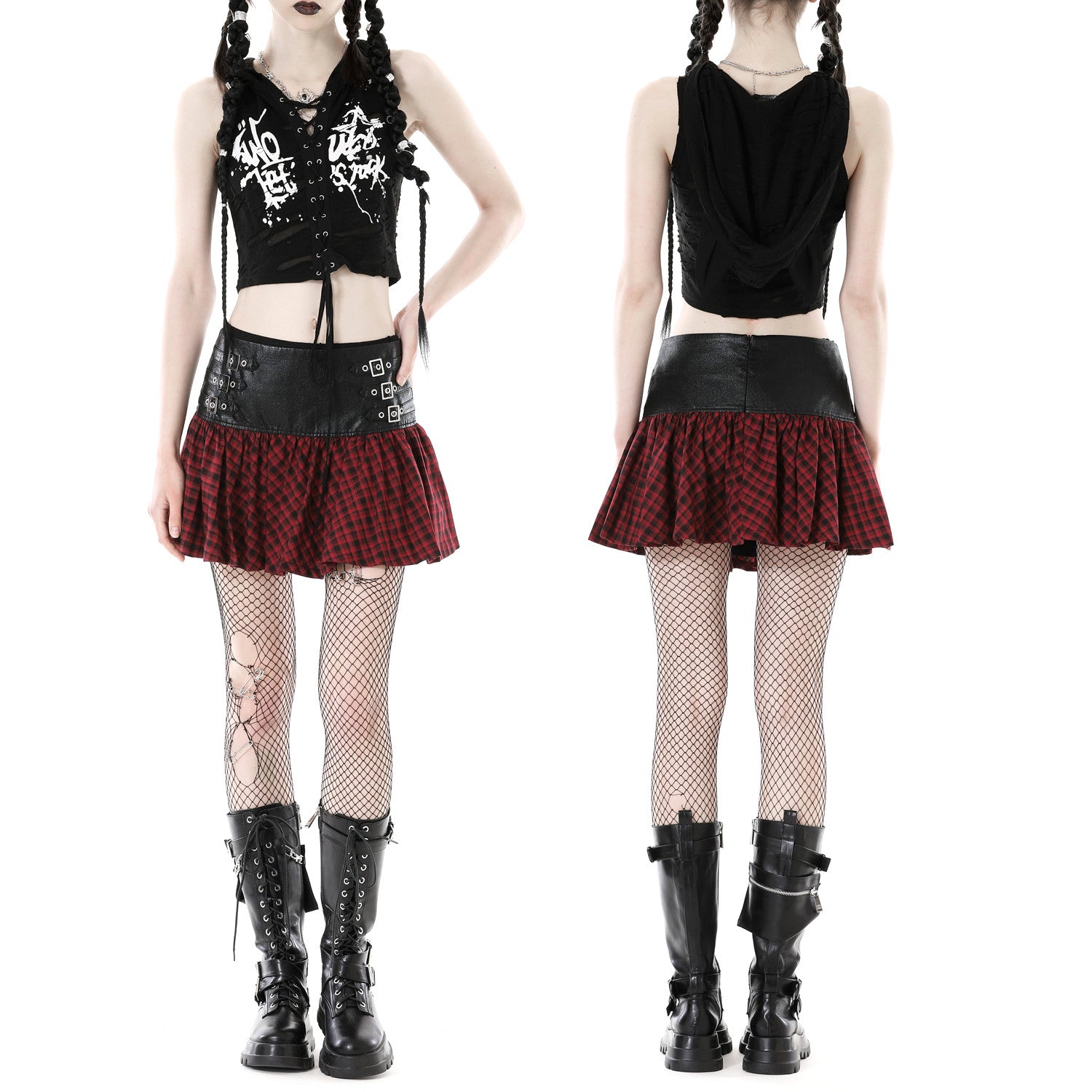 Skirt with Red and Black Tartan