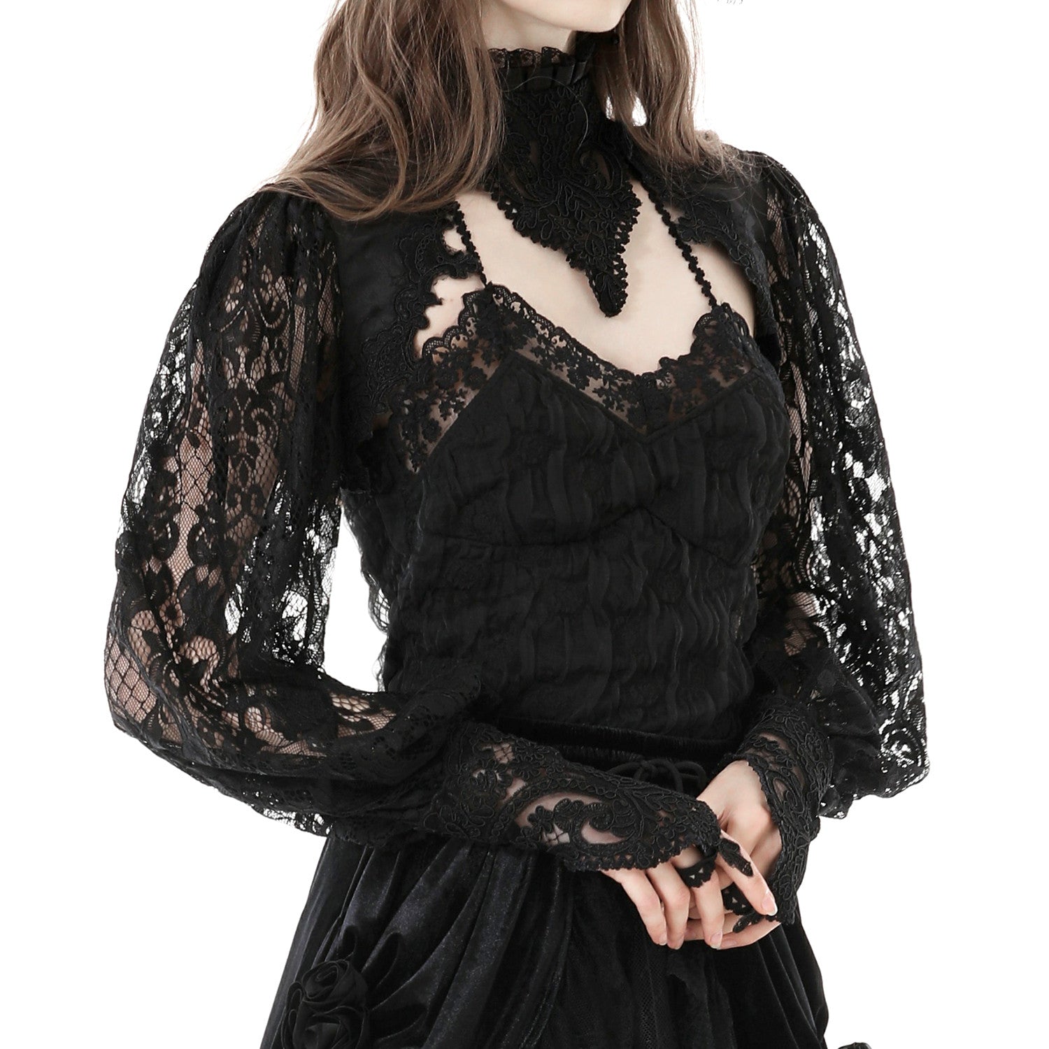 Bolero con Mangas de Encaje