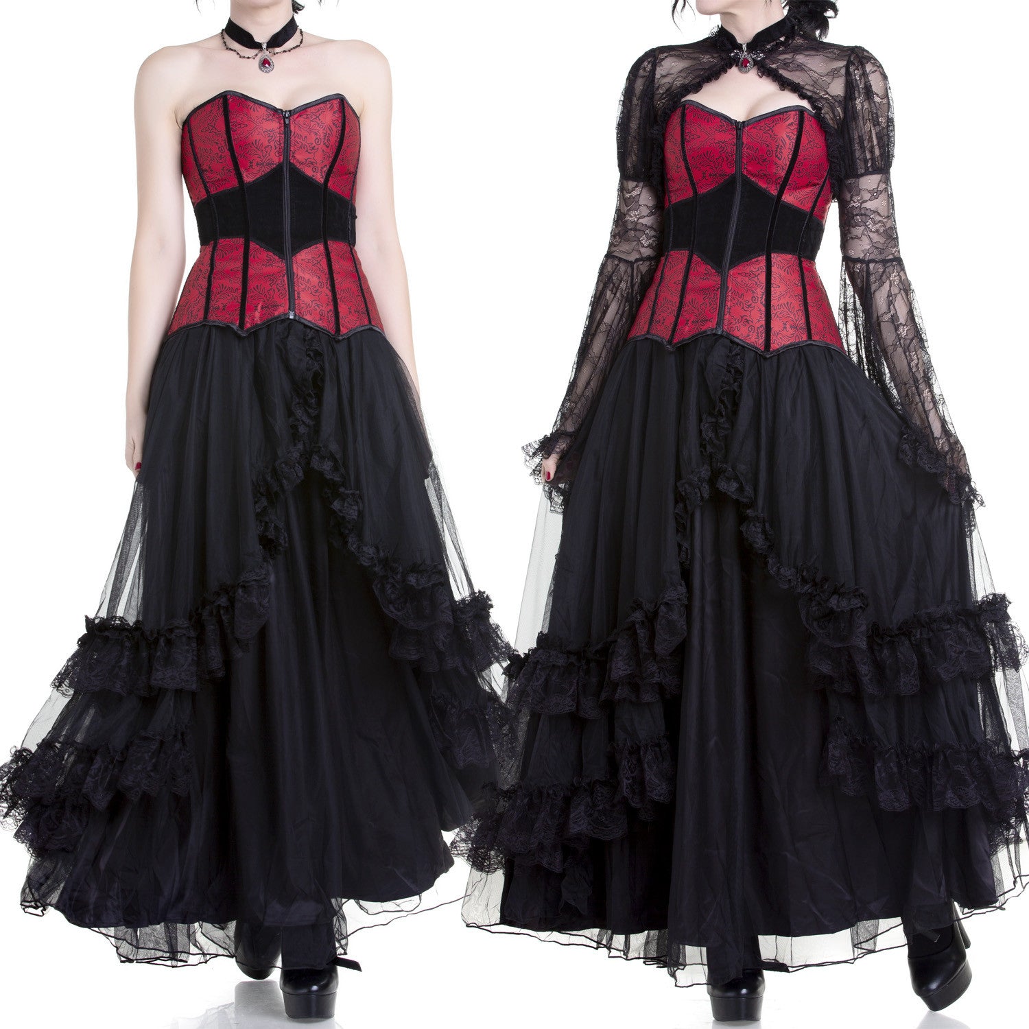 Corsé Rojo y Negro