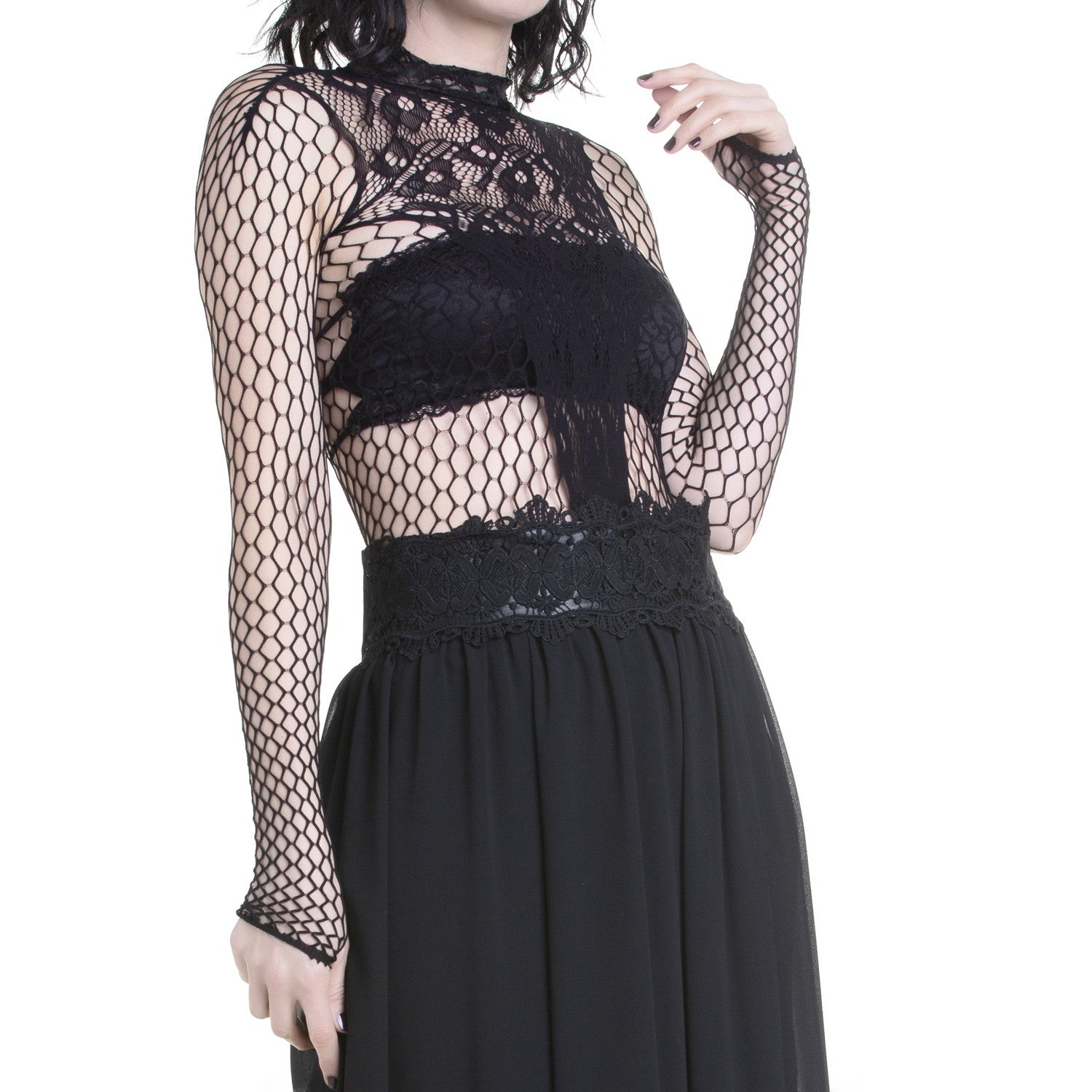 Body de Rejilla con Flores