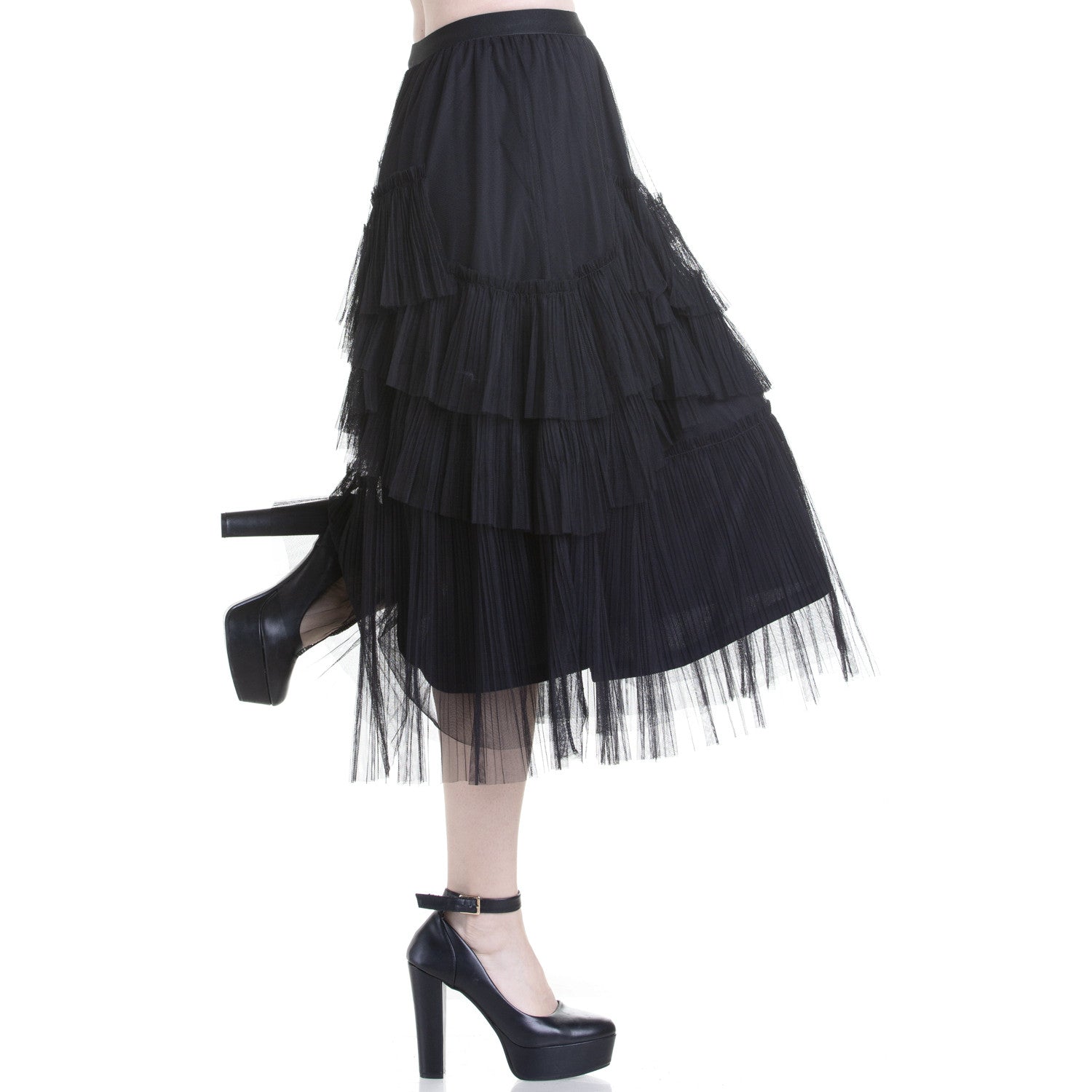 Asymmetrical Skirt with Tulle 