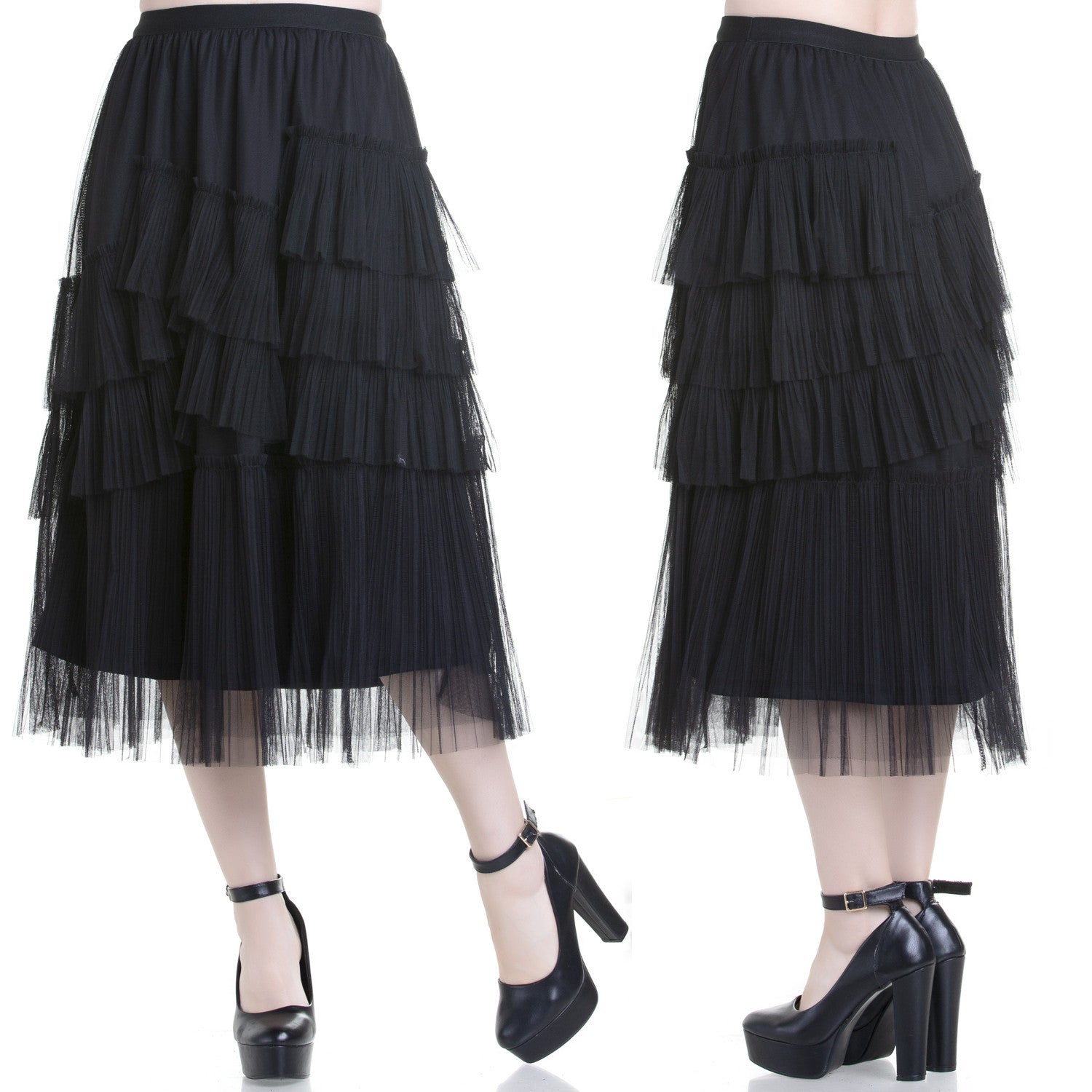 Asymmetrical Skirt with Tulle 