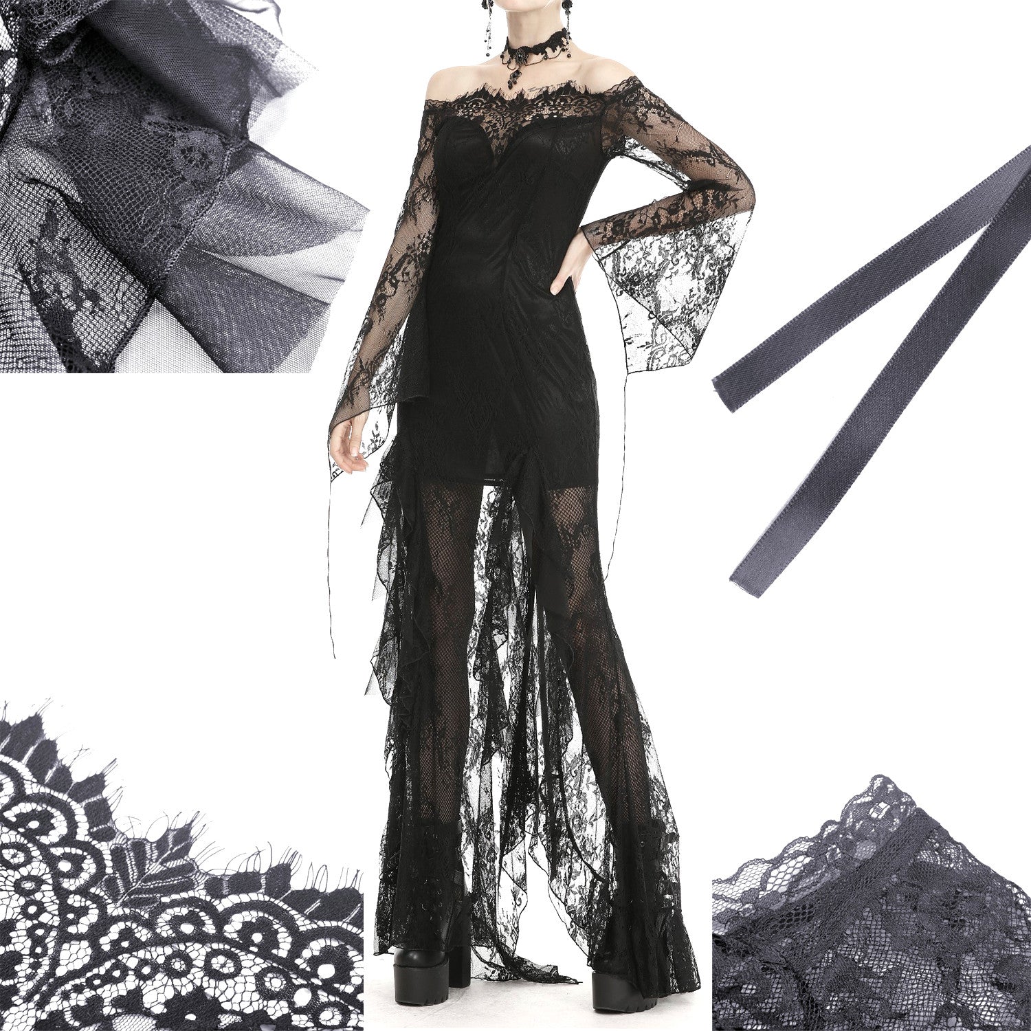 Vestido de Tubo con Encaje