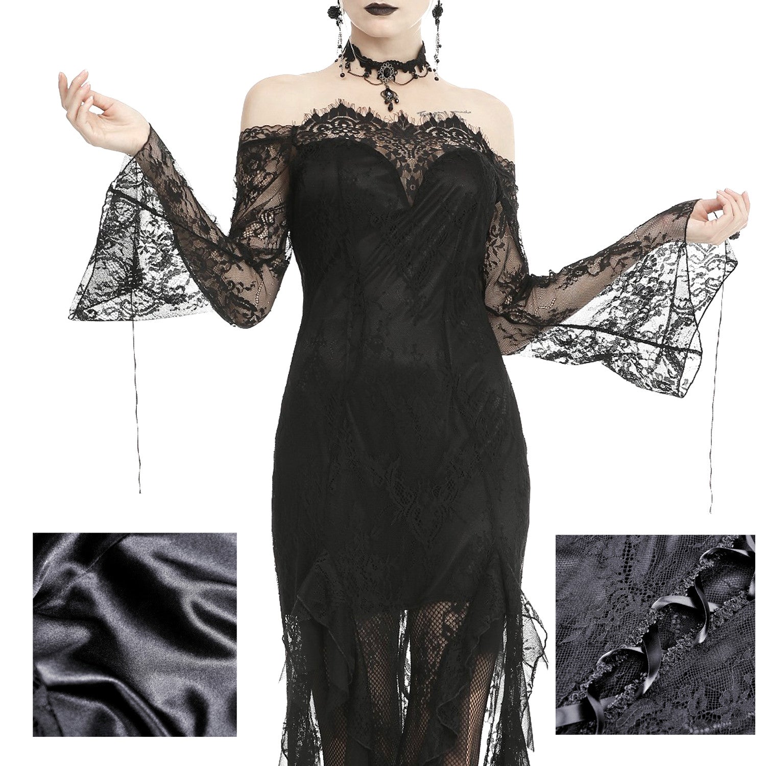 Vestido de Tubo con Encaje