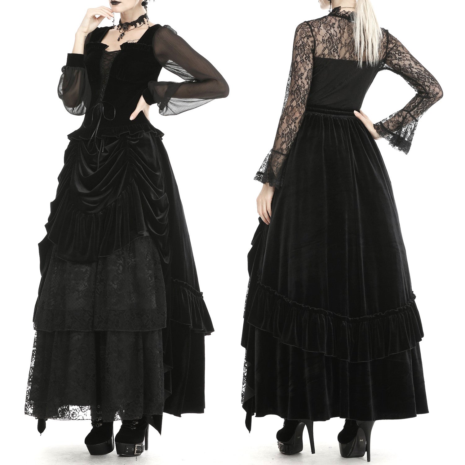 Black Velvet Skirt