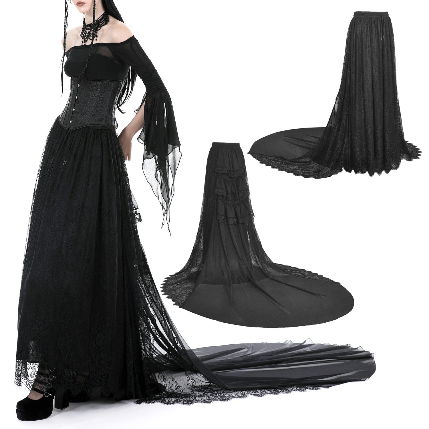 Long Skirt with Lace