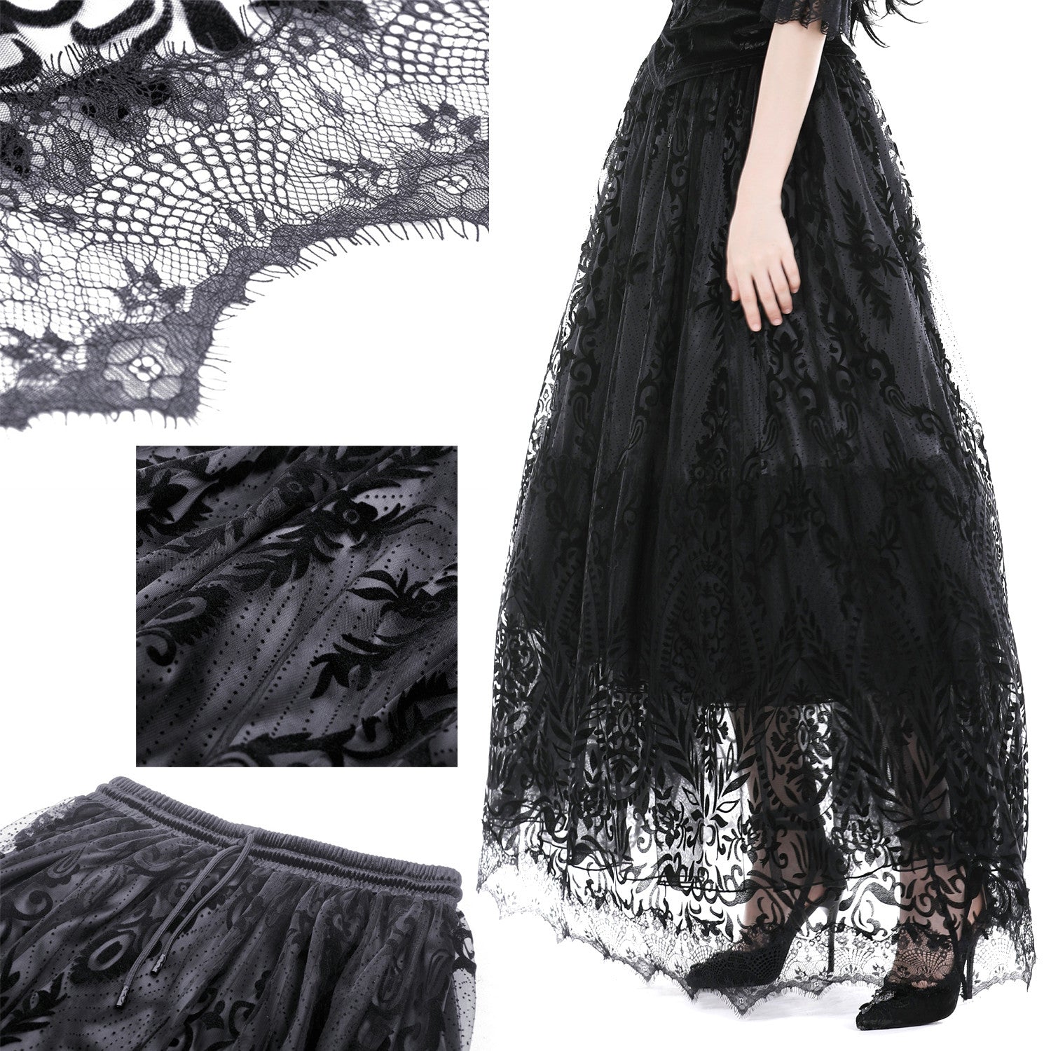 Elegant Skirt with Lace