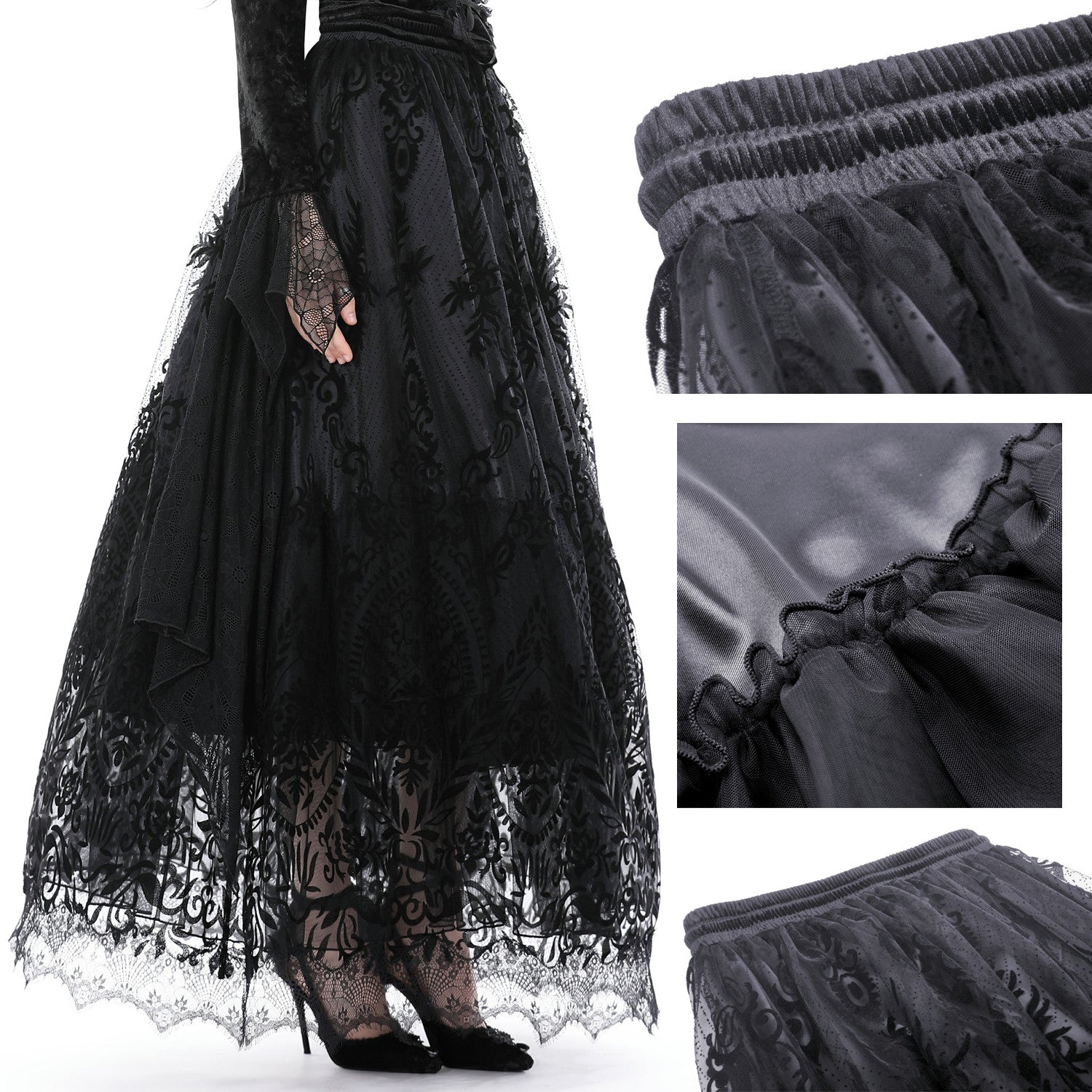 Elegant Skirt with Lace