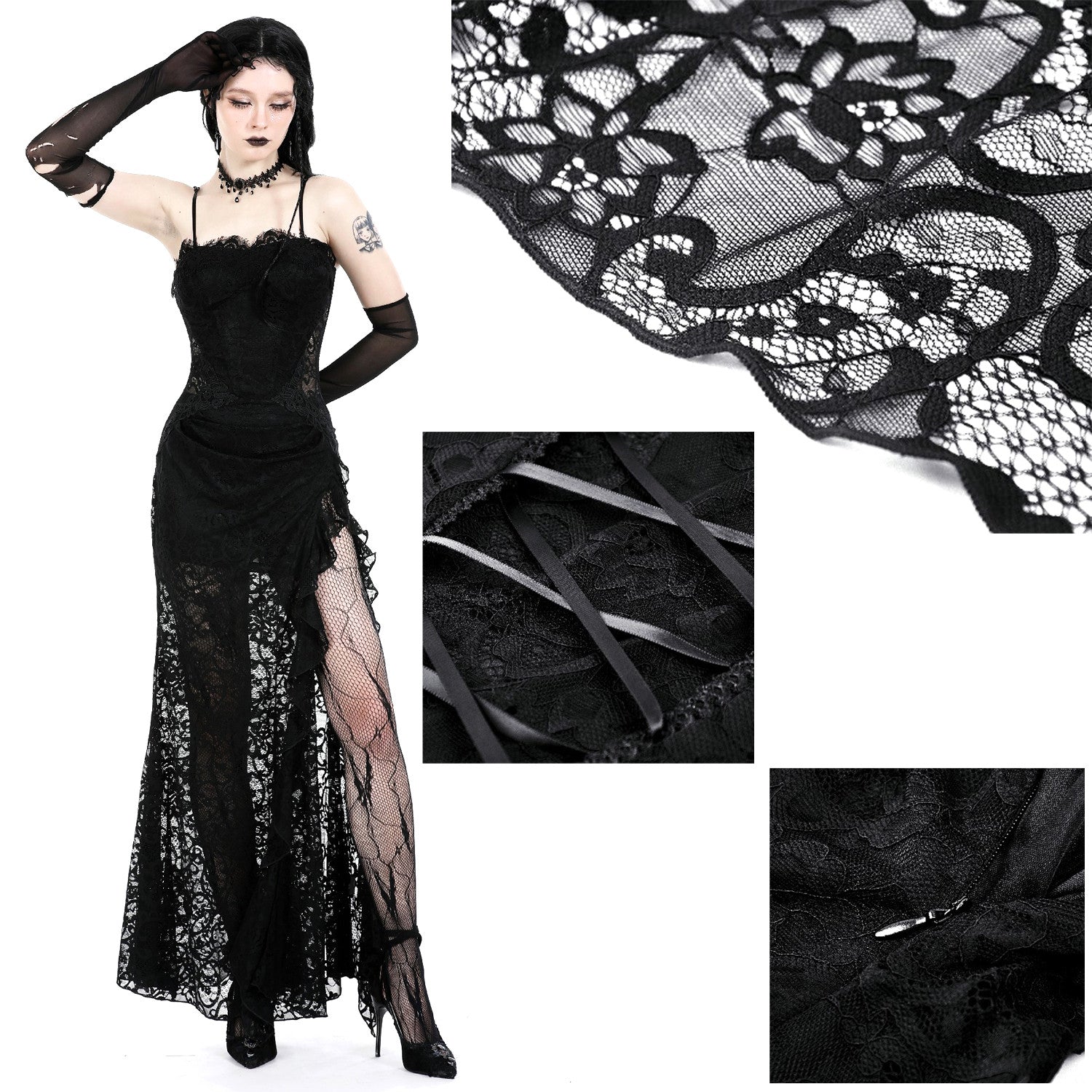 Vestido Transparente de Encaje