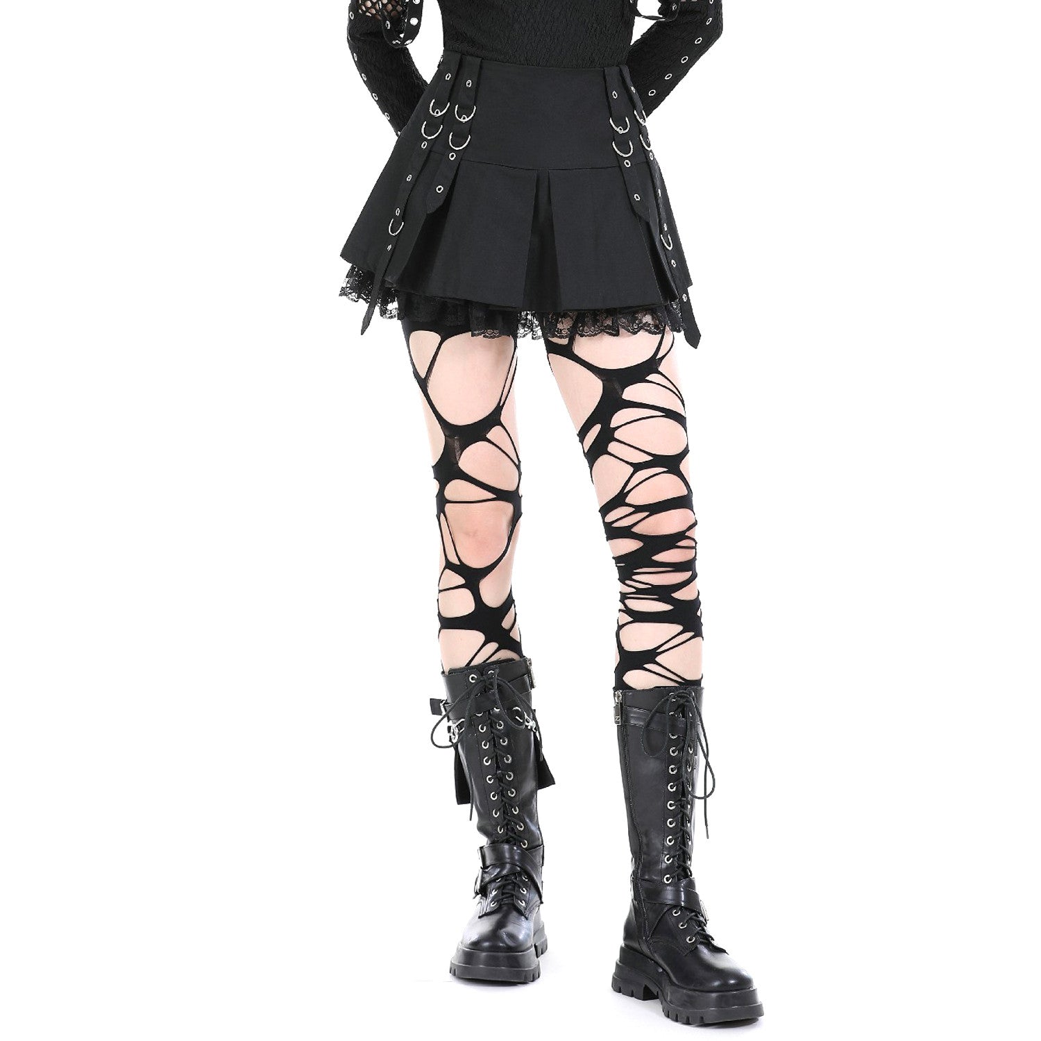 Pleated Skirt with Lace