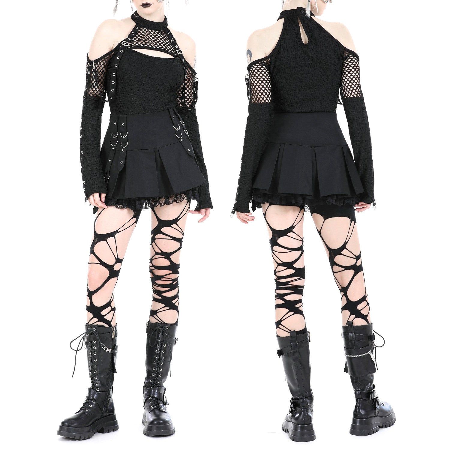 Pleated Skirt with Lace