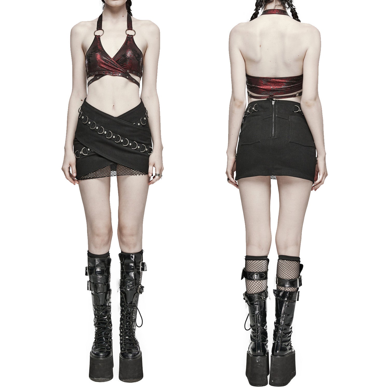 Miniskirt with fishnet