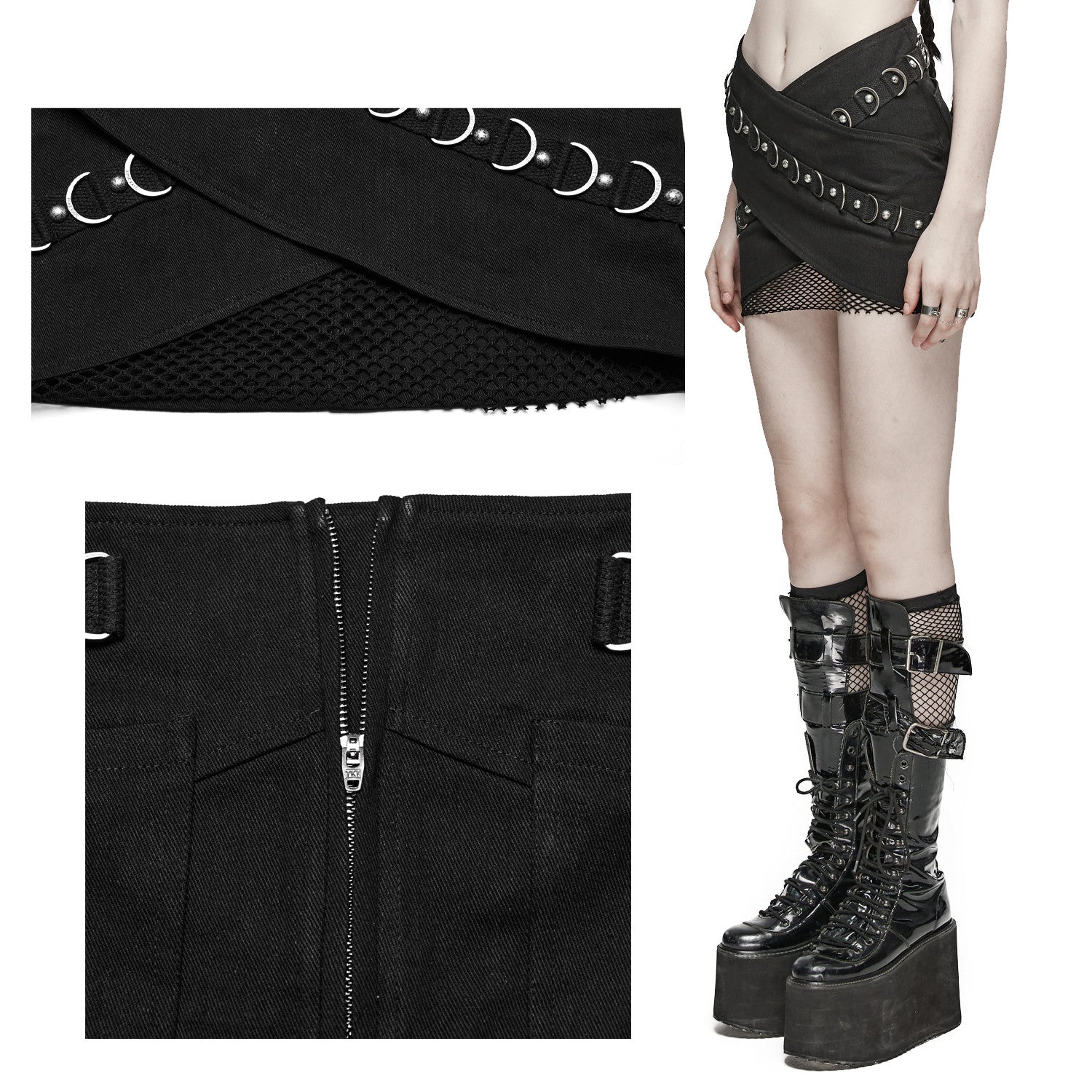 Miniskirt with fishnet