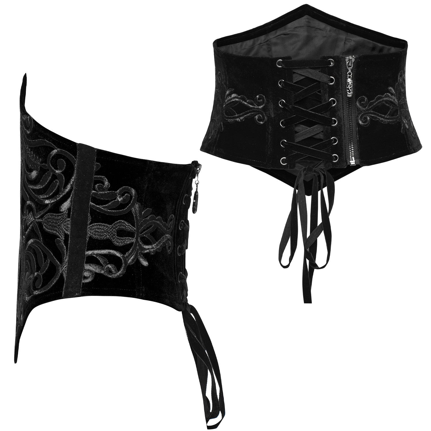 Black Underbust Corset with Filigree