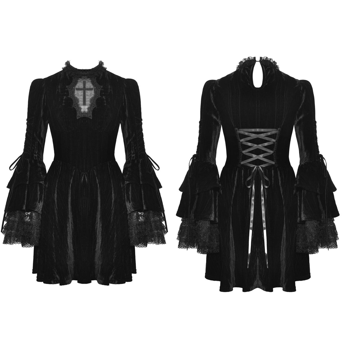 Robe en velours avec croix