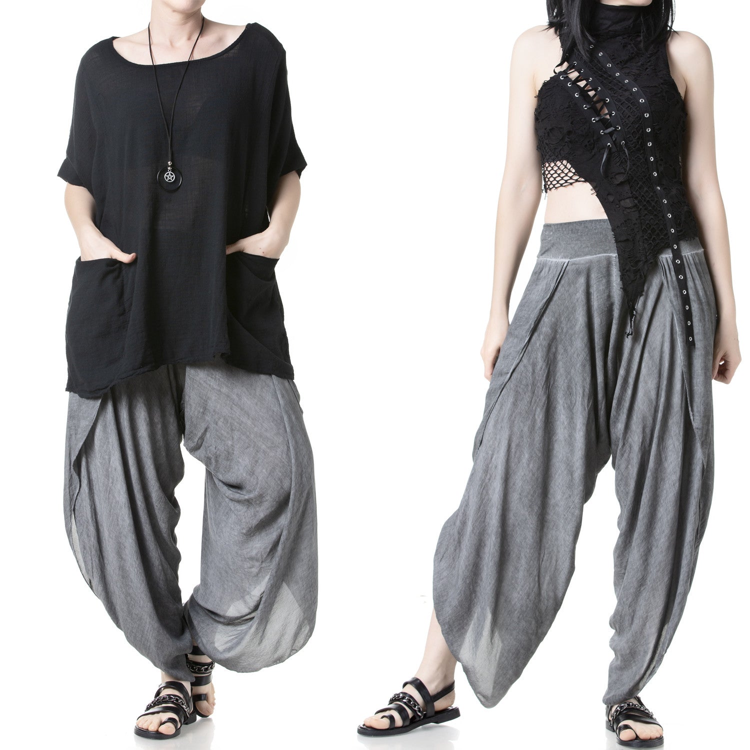 Pantalón Abierto Gris