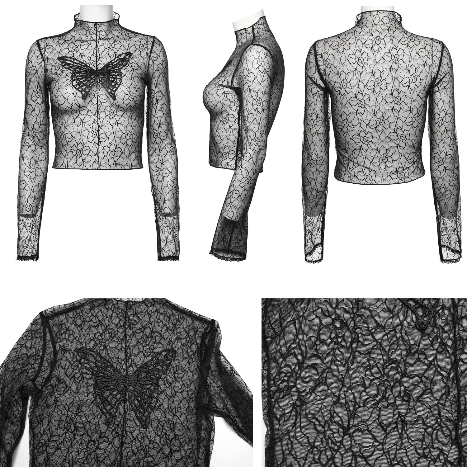 Camiseta Transparente con Mariposa