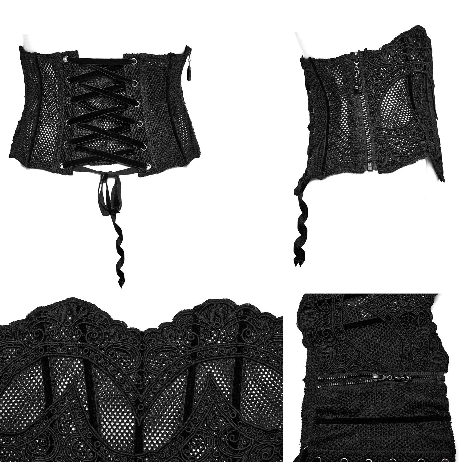 Elegant Fishnet Underbust Corset