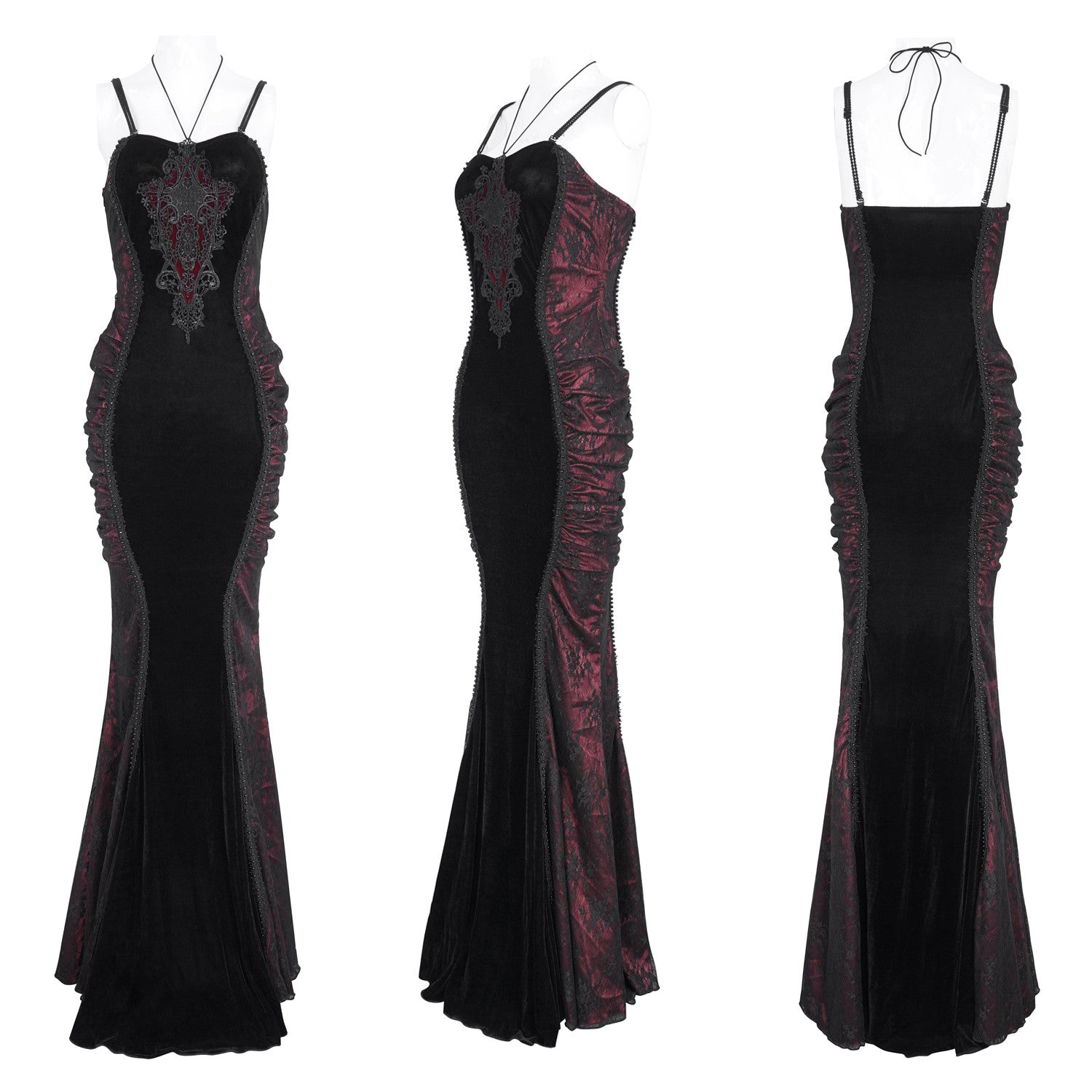 Elegant Red and Black Dress