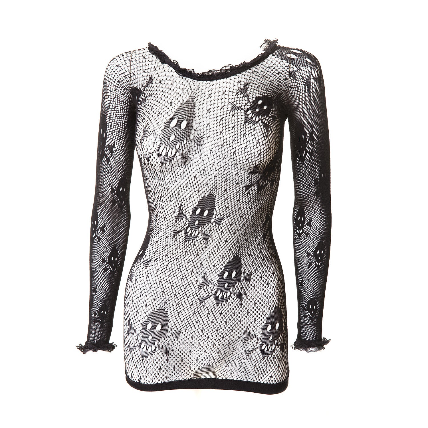 Camiseta de Rejilla con Calaveras