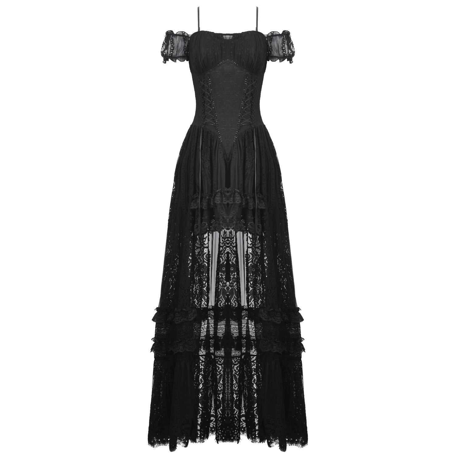 Vestido de Encaje Asimétrico