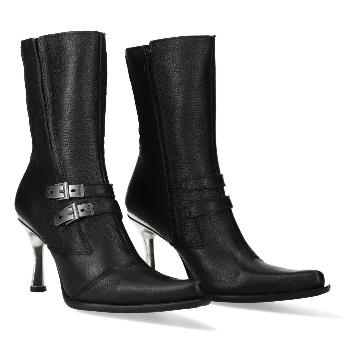 Botas New Rock con Hebillas y Tacón Metálico