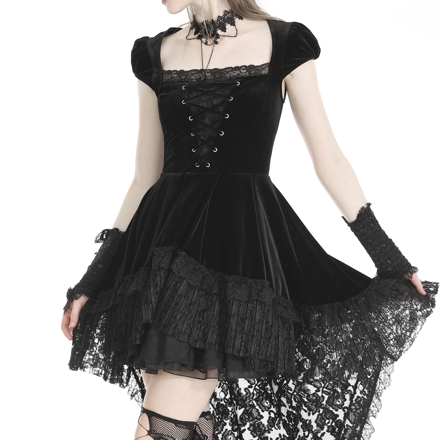 Vestido de Terciopelo y Encaje