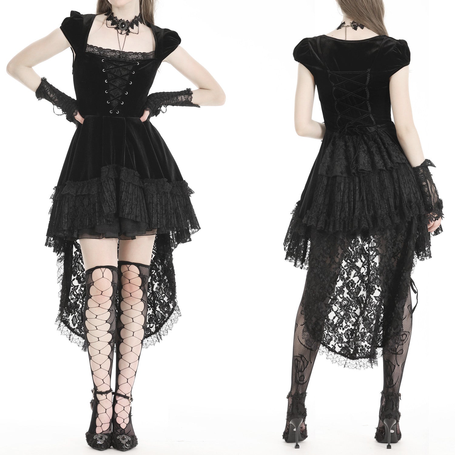 Vestido de Terciopelo y Encaje