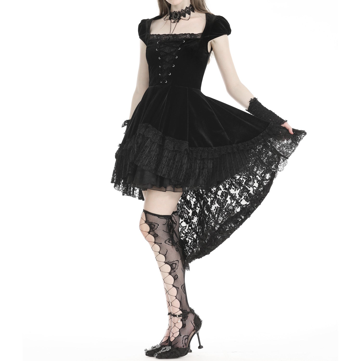 Vestido de Terciopelo y Encaje