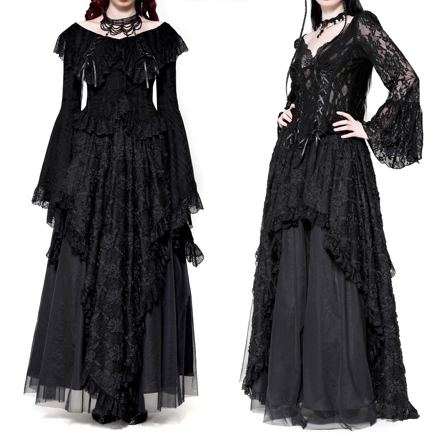 Long Lace and Tulle Skirt