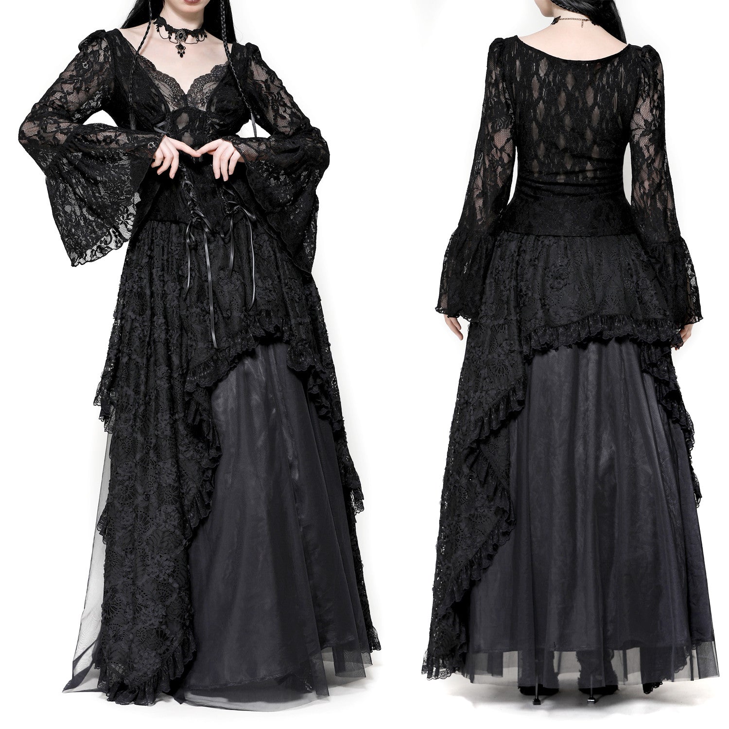Long Lace and Tulle Skirt
