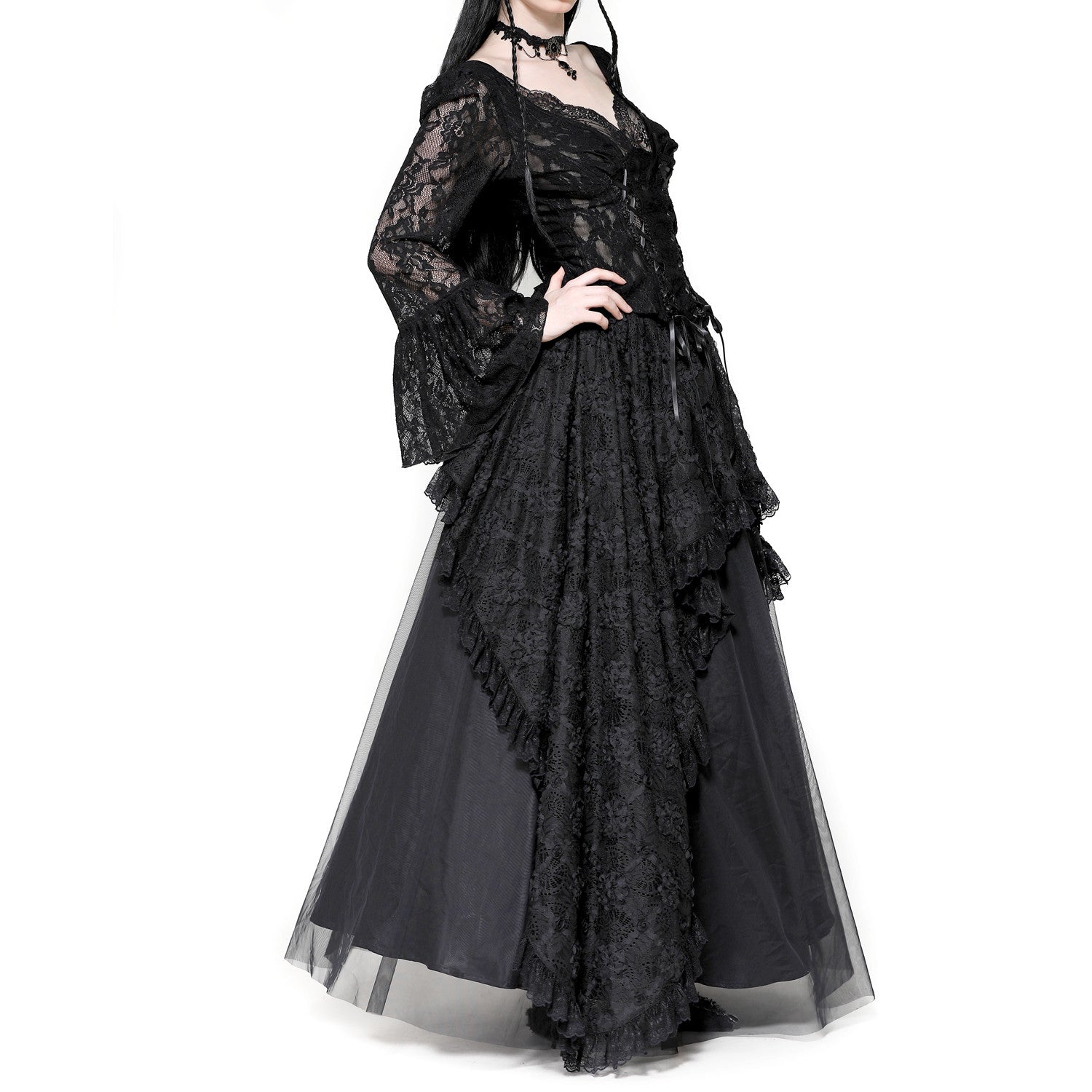 Long Lace and Tulle Skirt