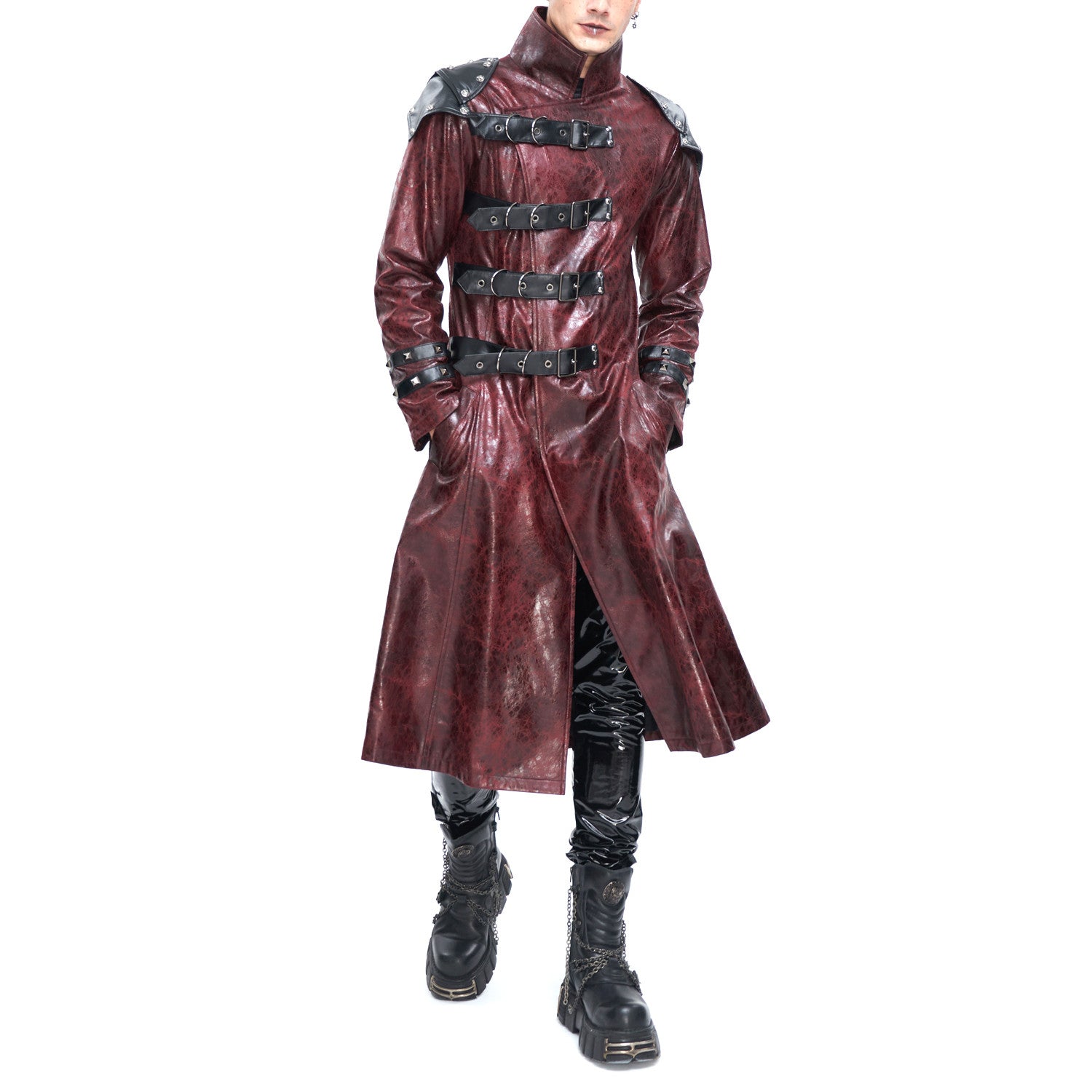 Chaqueta Roja con Hebillas para Hombre