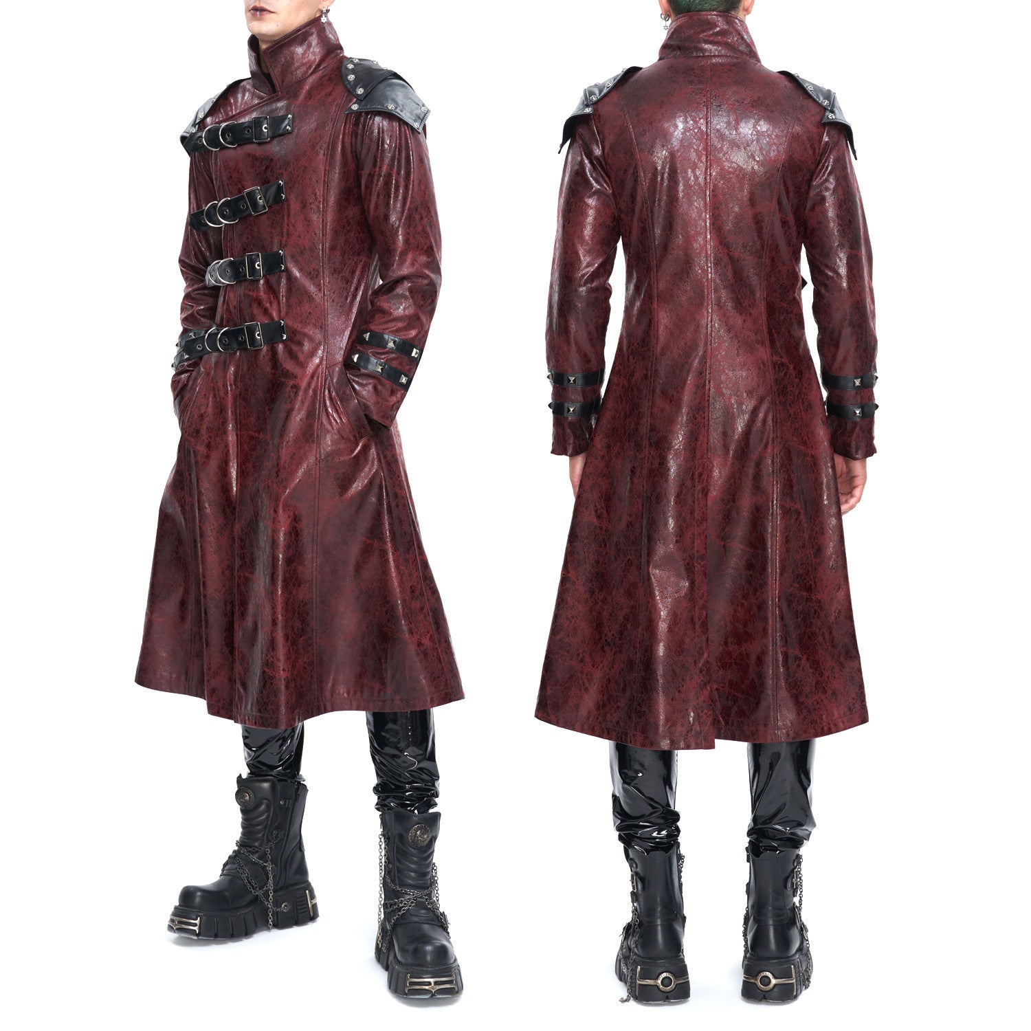 Chaqueta Roja con Hebillas para Hombre