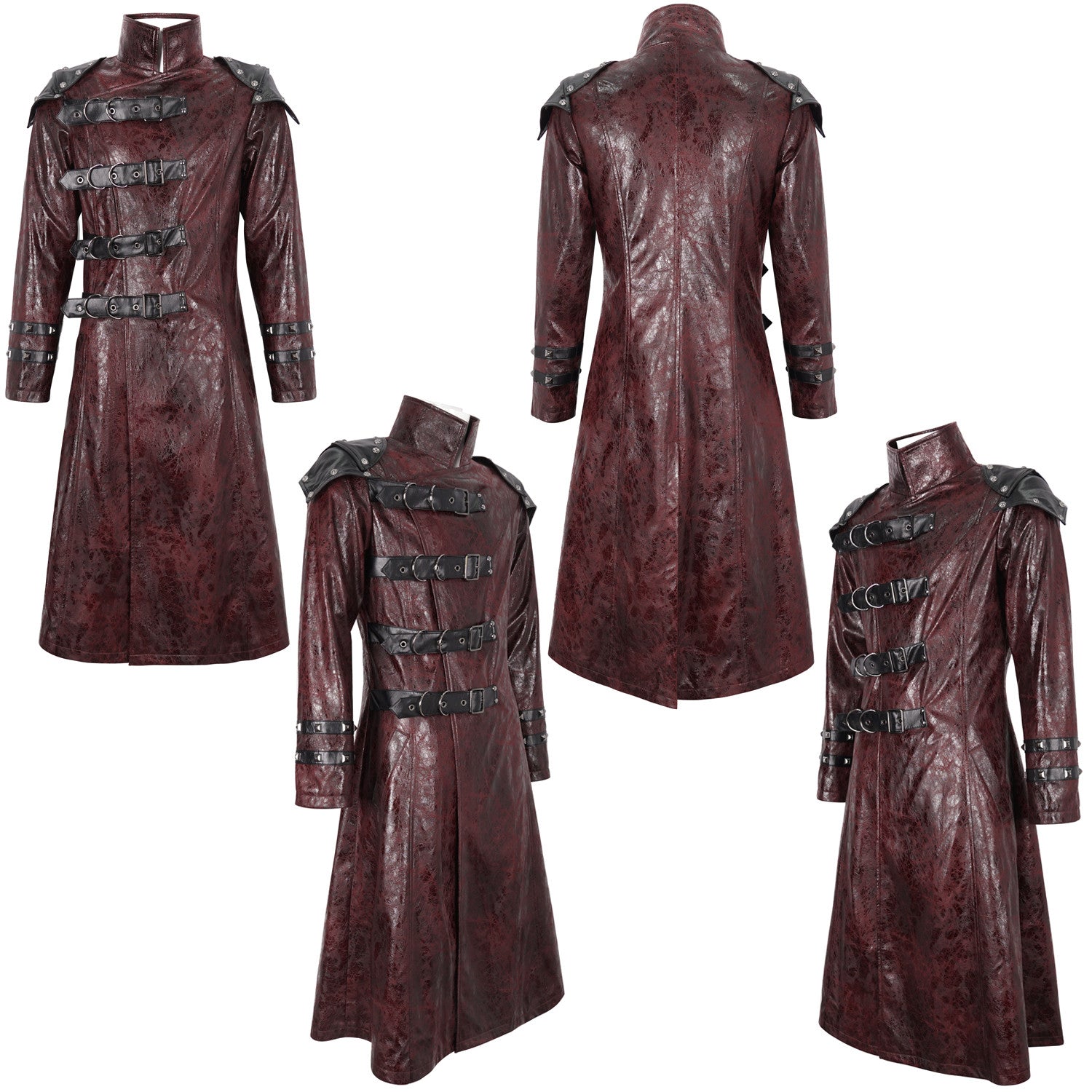 Men's Red Jacket with Buckles
