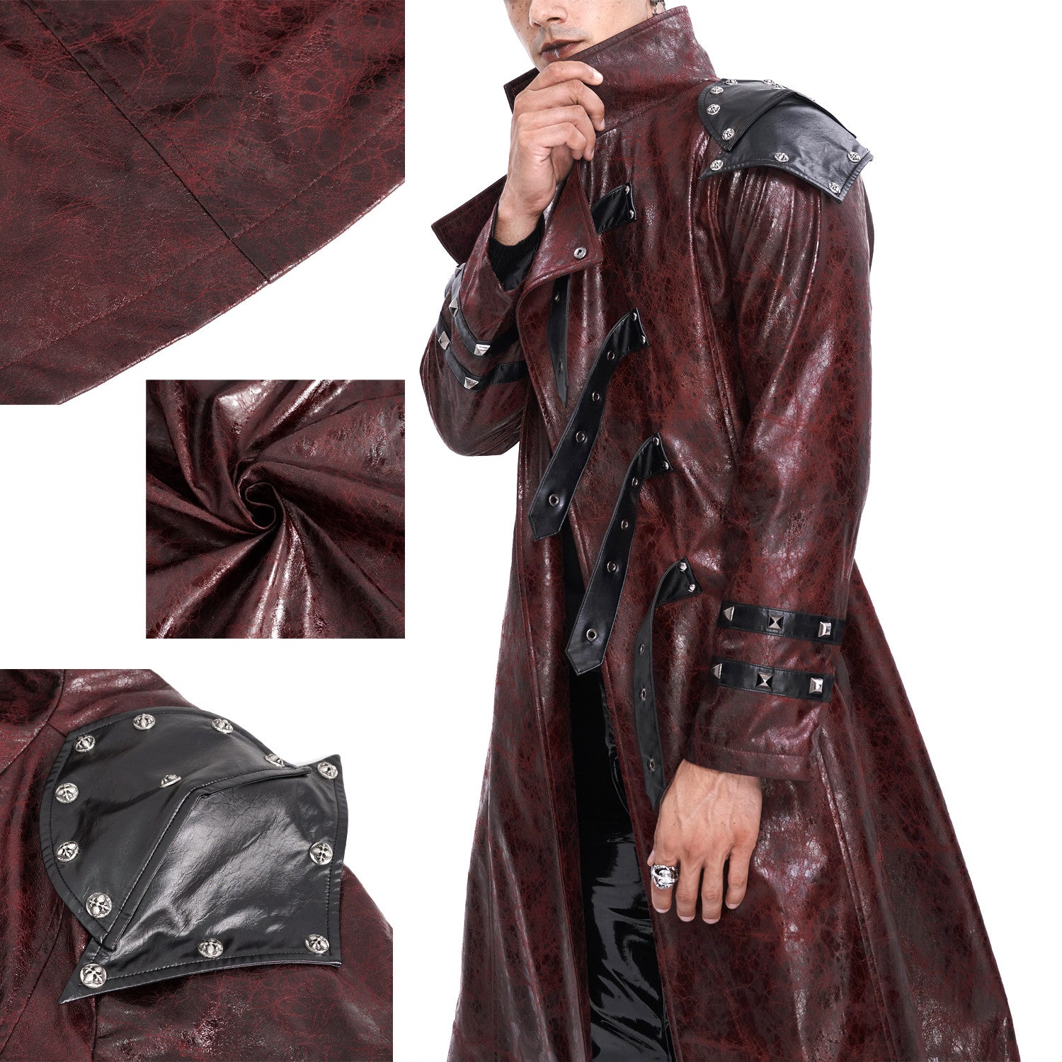 Men's Red Jacket with Buckles