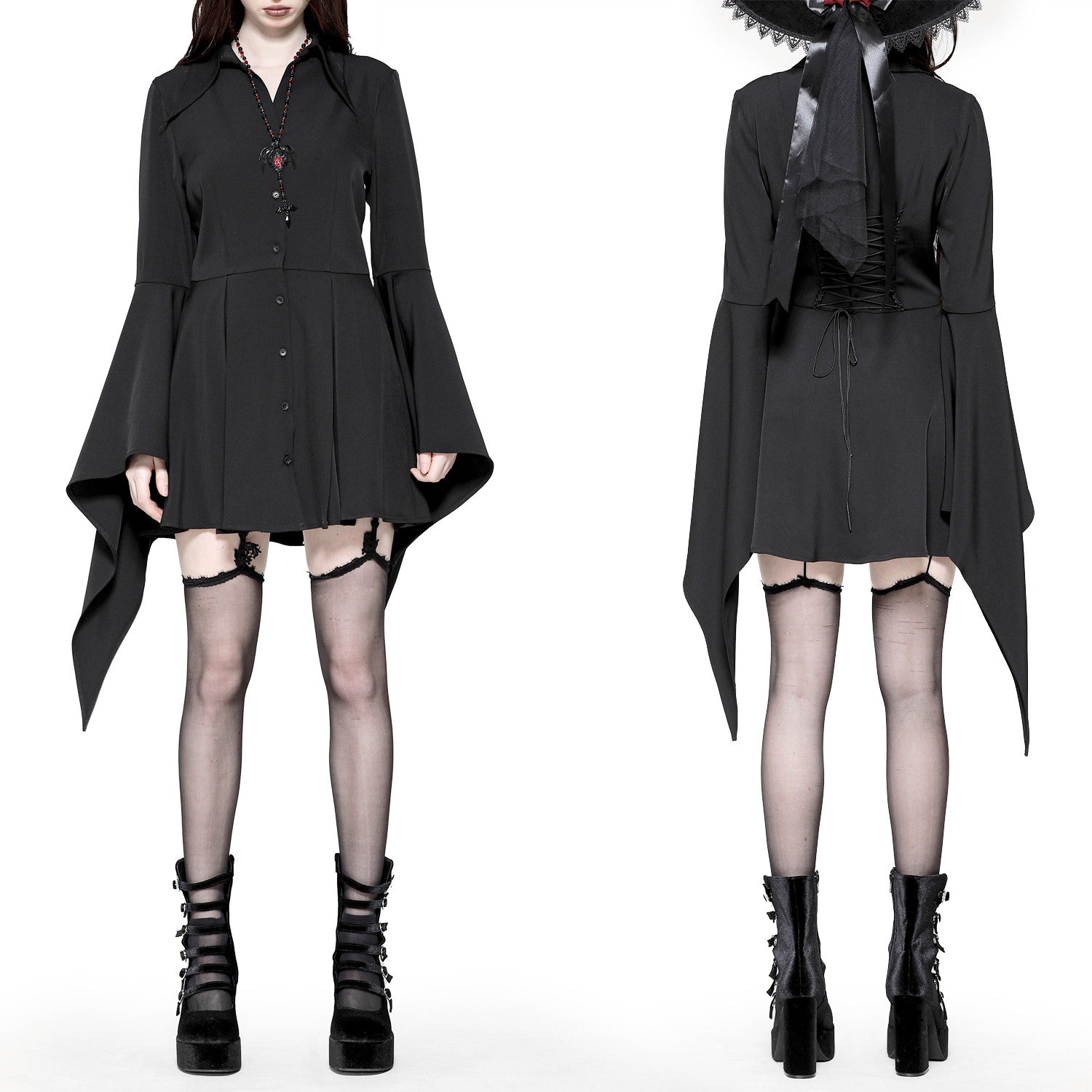 Vestido Mini Mangas Campana "Lilith "