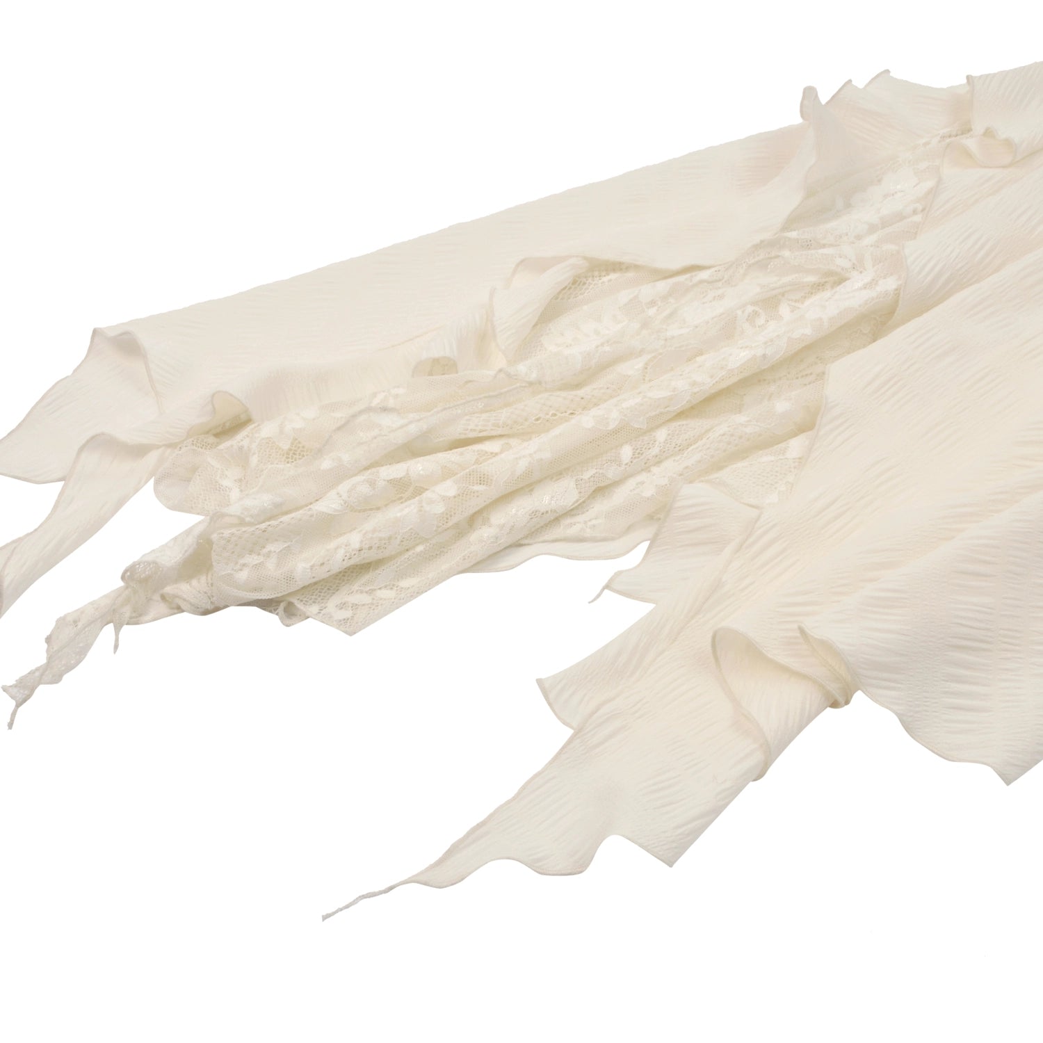 Vestido Marfil Asimétrico Fairycore de Encaje y Corsé